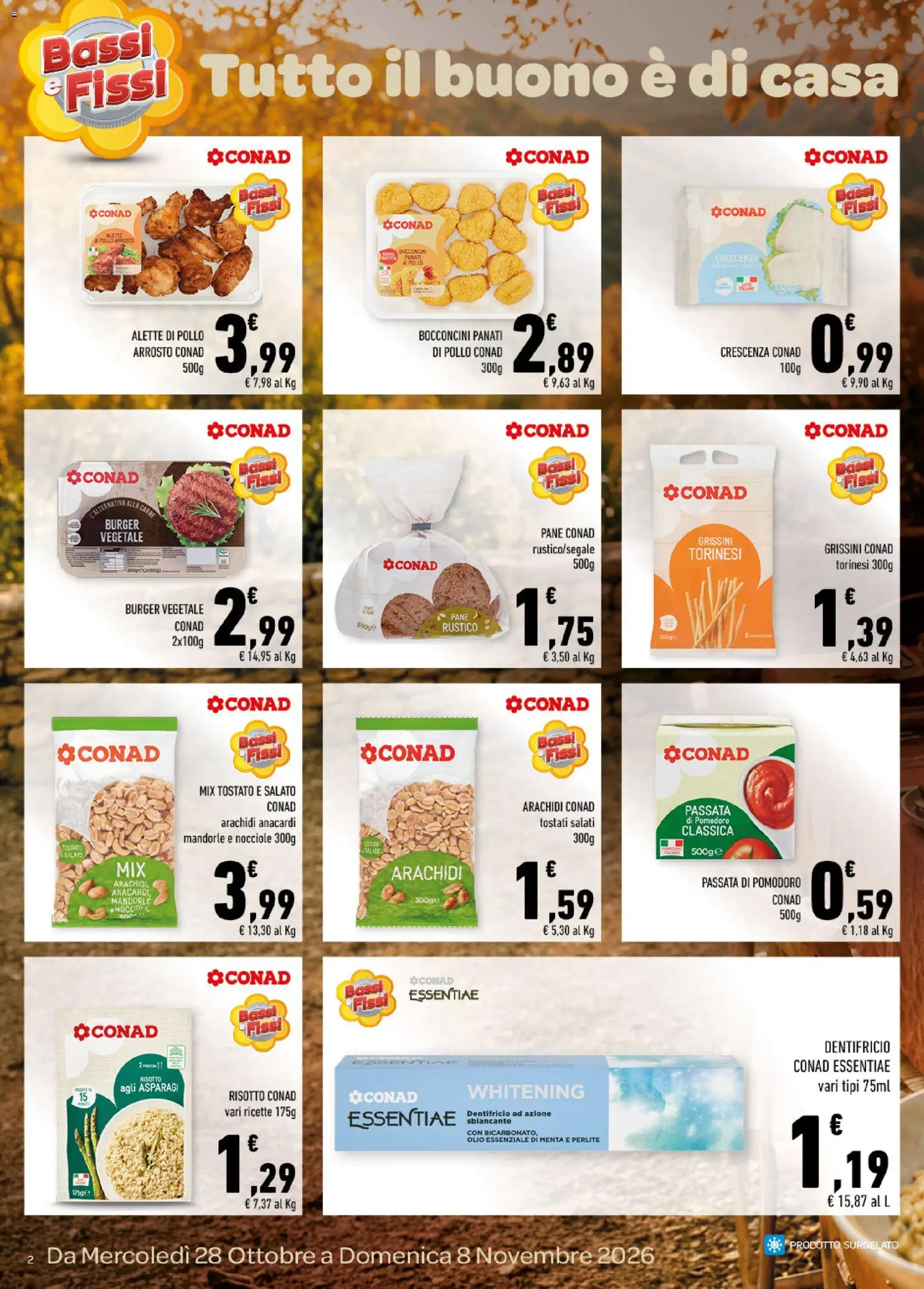 Anteprima dell'opuscolo Conad volantino Tutto il buono è di casa Sicilia dal negozio Conad valido da 28/10/2026 - Pane, Pollo, Olio, Asparagi, Mandorle, Arachidi, Arrosto, Pollo arrosto