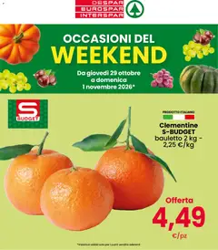 Anteprima dell'opuscolo Interspar volantino Weekend dal negozio Interspar valido da 29/10/2026