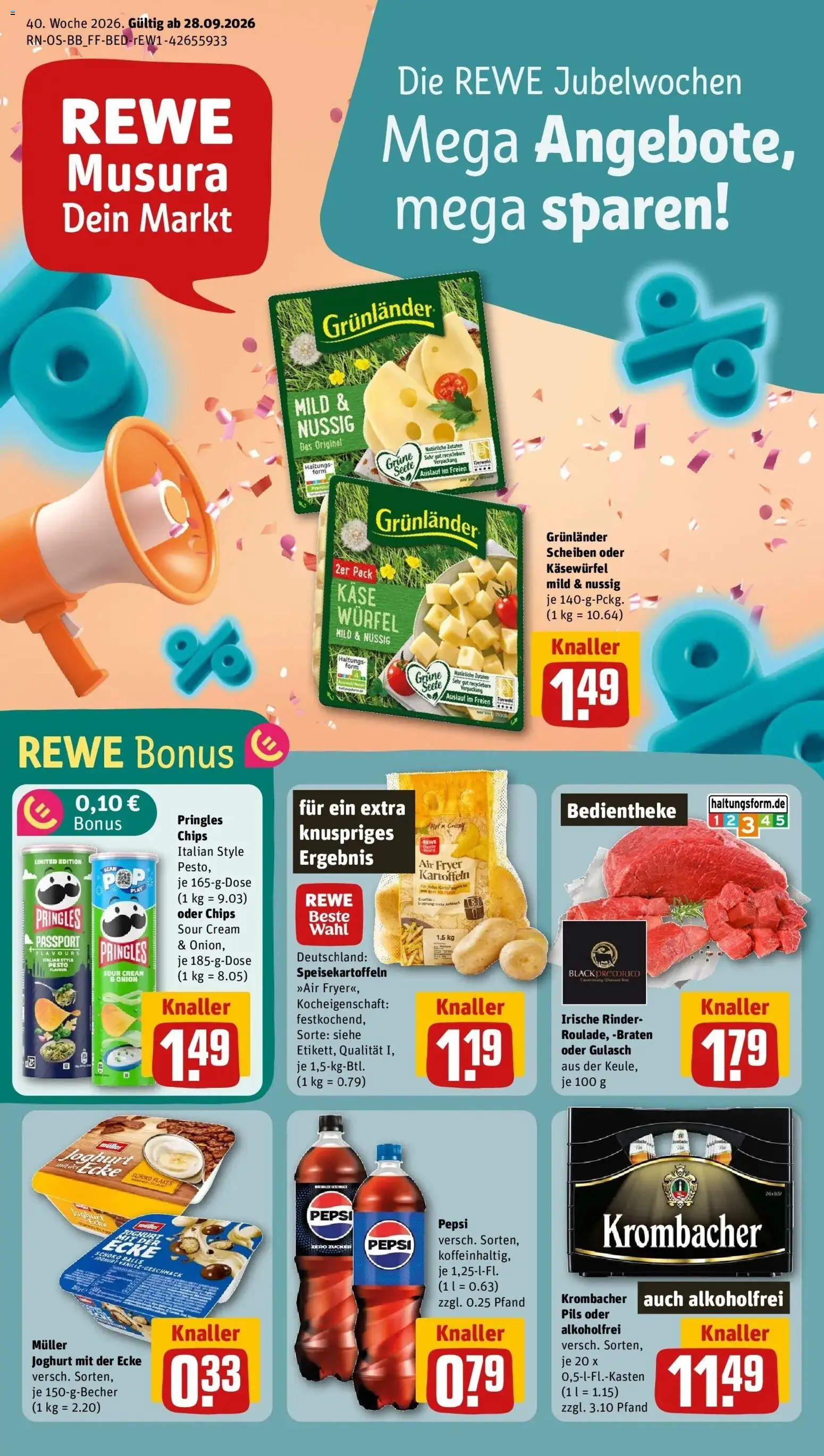 Vorschau von dem Prospekt des Geschäftes Rewe, gültig ab dem 28.09.2026