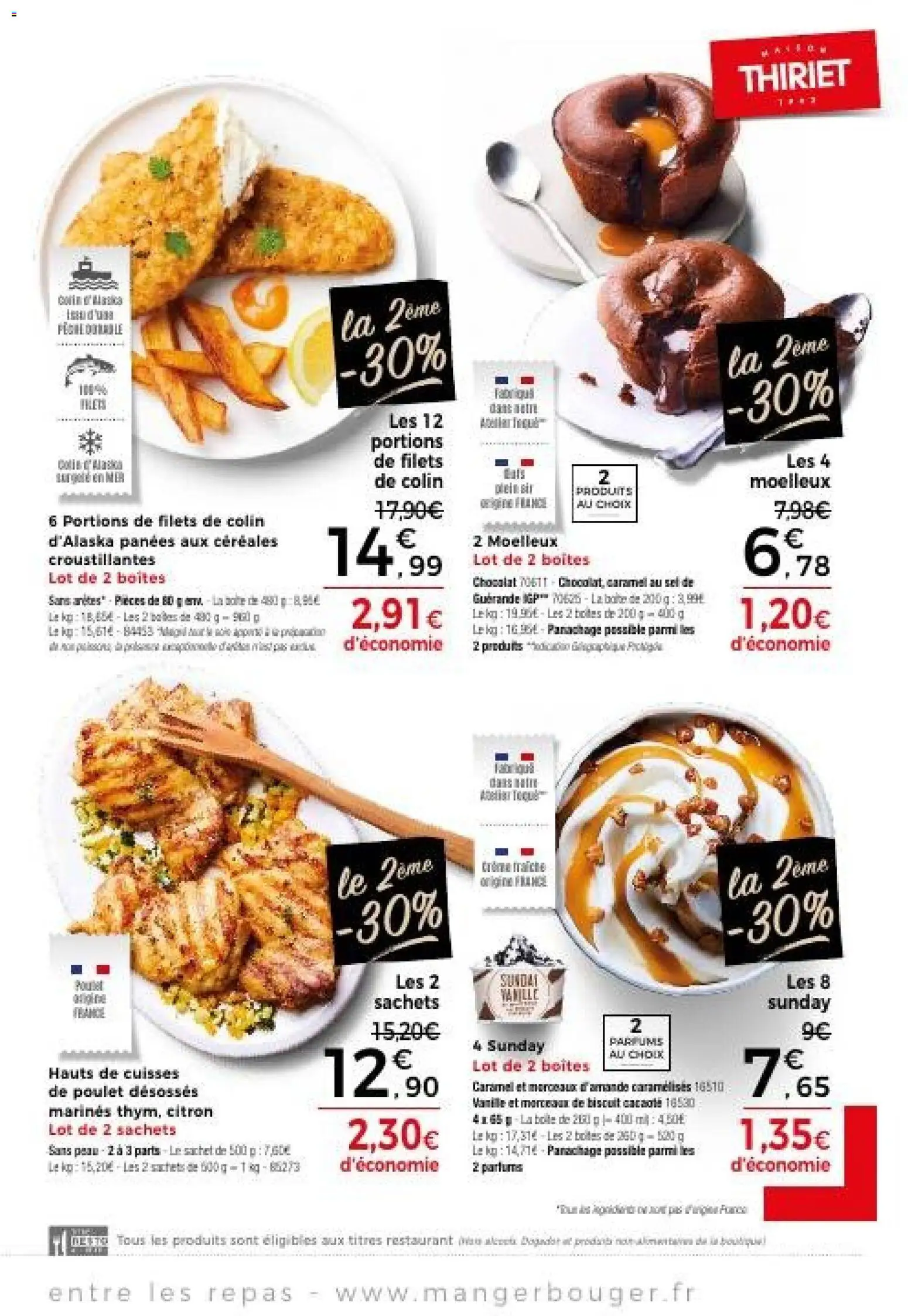 Prévisualisation de Thiriet catalogue du magasin Thiriet formulaire valide 24/08/2026 - Chocolat, Poulet, Citron, Vanille, Crème fraiche, Céréales, Sel, Base