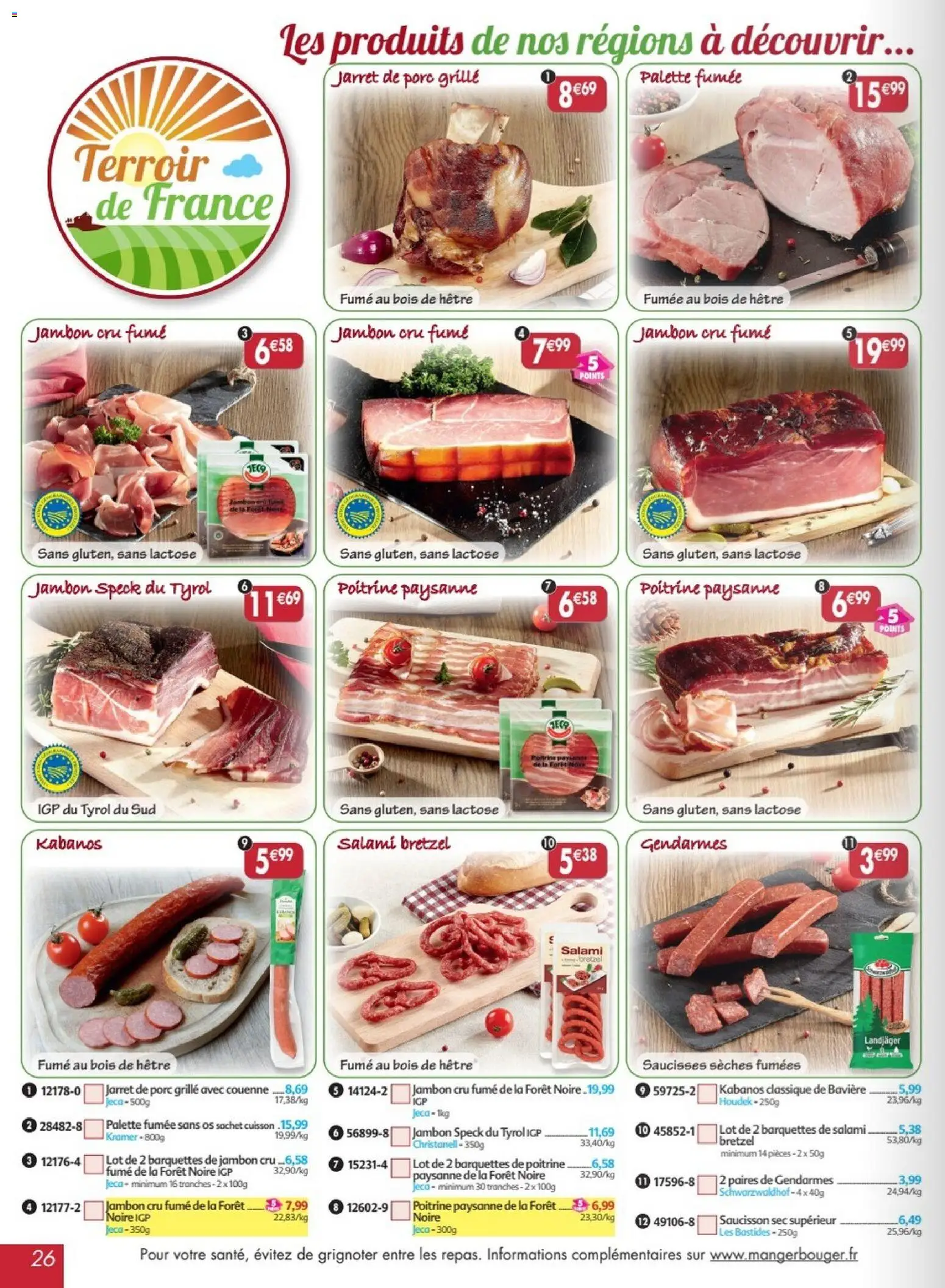 Prévisualisation de Maximo catalogue epicerie du magasin Maximo formulaire valide 24/08/2026 - Saucisson, Jarret de porc, Saucisses, Salami, Porc, Jambon Cru, Saucisson sec, Jambon cru fumé