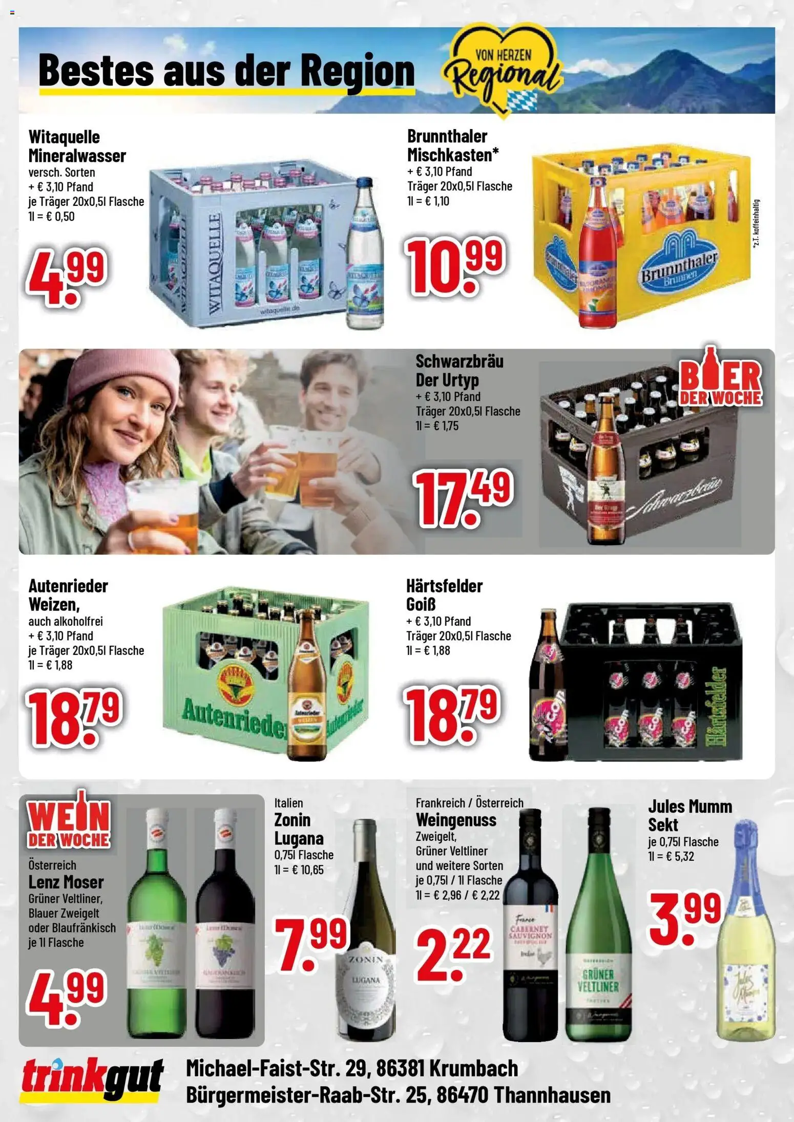 Vorschau von dem Prospekt des Geschäftes Trinkgut, gültig ab dem 26.10.2026 - Wein, Mineralwasser, Sekt, Jules mumm