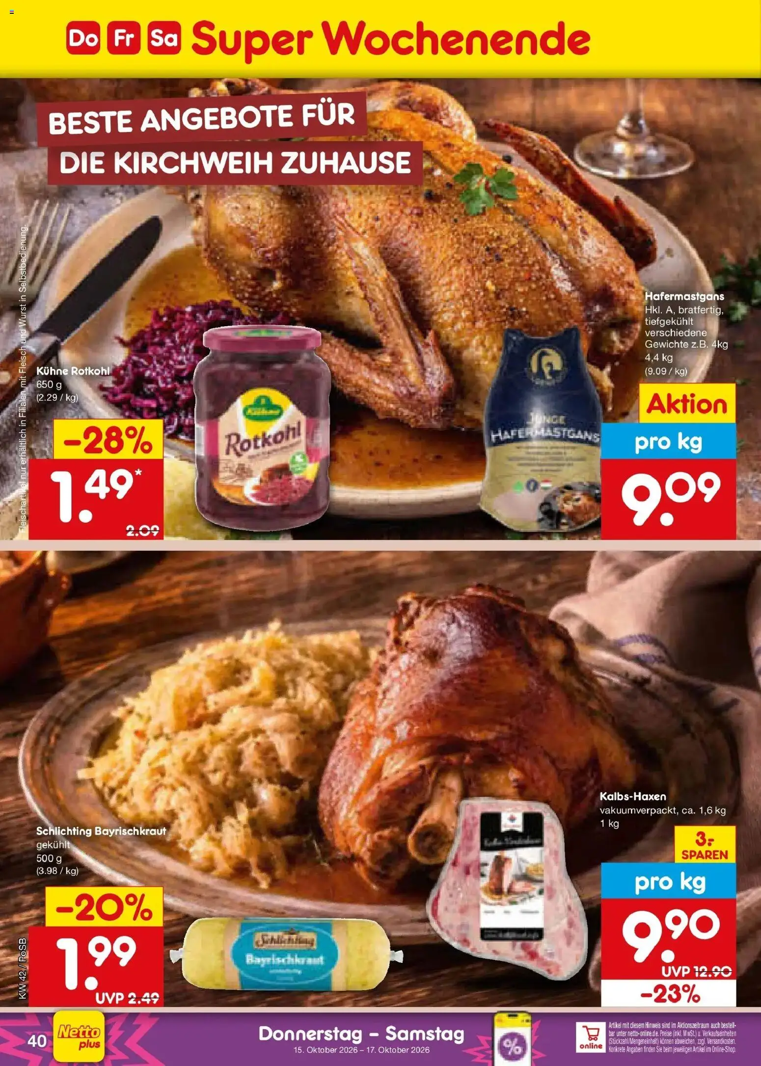 Vorschau von dem Prospekt des Geschäftes Netto Marken-Discount, gültig ab dem 12.10.2026 - Wurst, Fleisch, Rotkohl