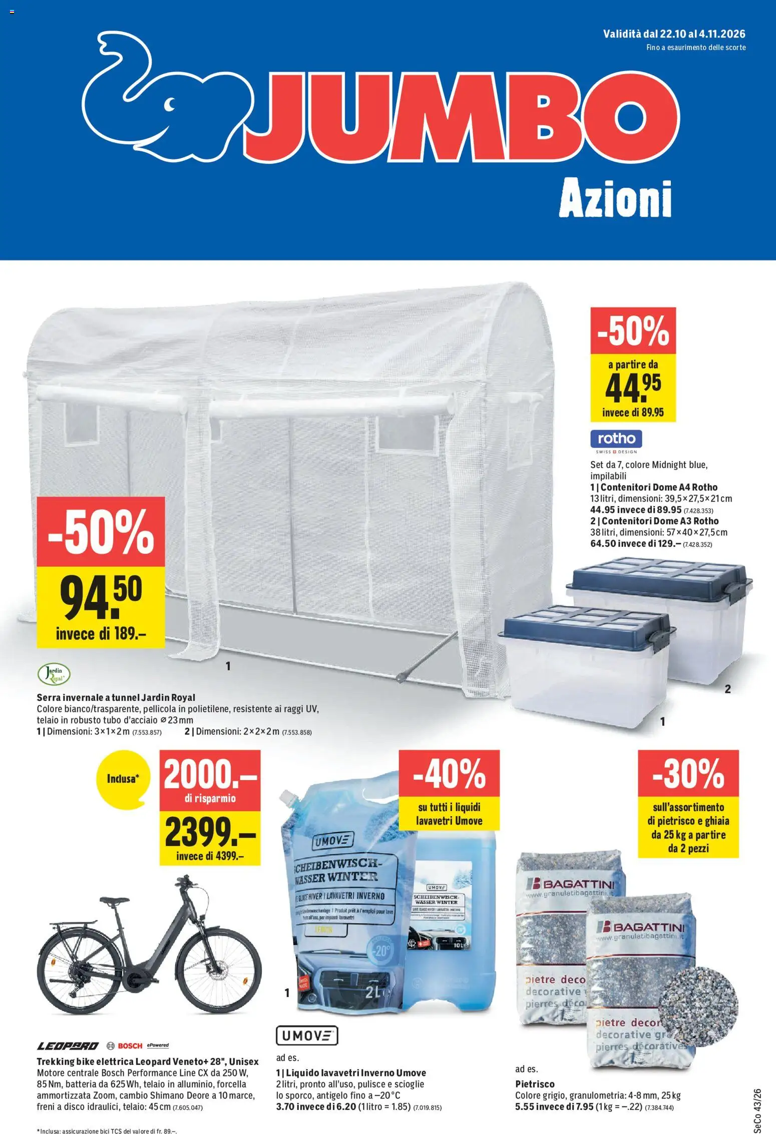Vorschau des Merkblatts Jumbo aktionen IT vom Shop Jumbo gültig von 22.10.2026 bis 04.11.2026 - Glace, Wasser, Bosch