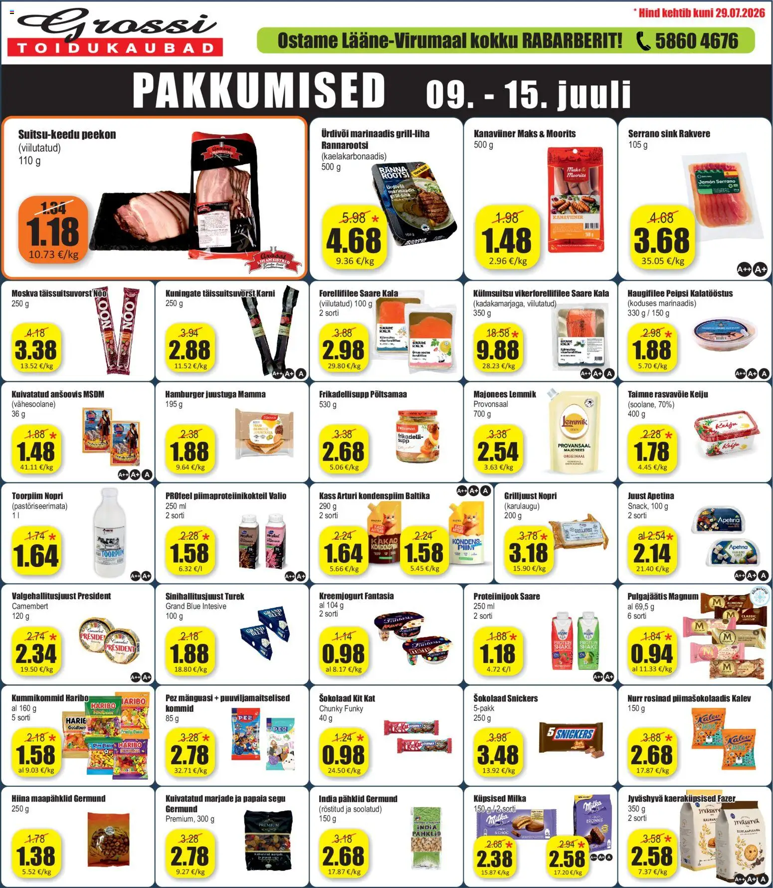 Grossi Toidukaubad kliendilehe eelvaade alates 09.07.2026