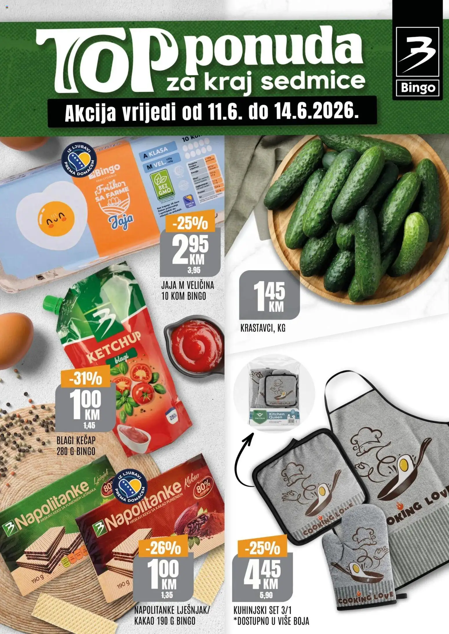 Pregled letka Bingo Top ponuda za kraj sedmice trgovine Bingo vrijedi od 11.06.2026