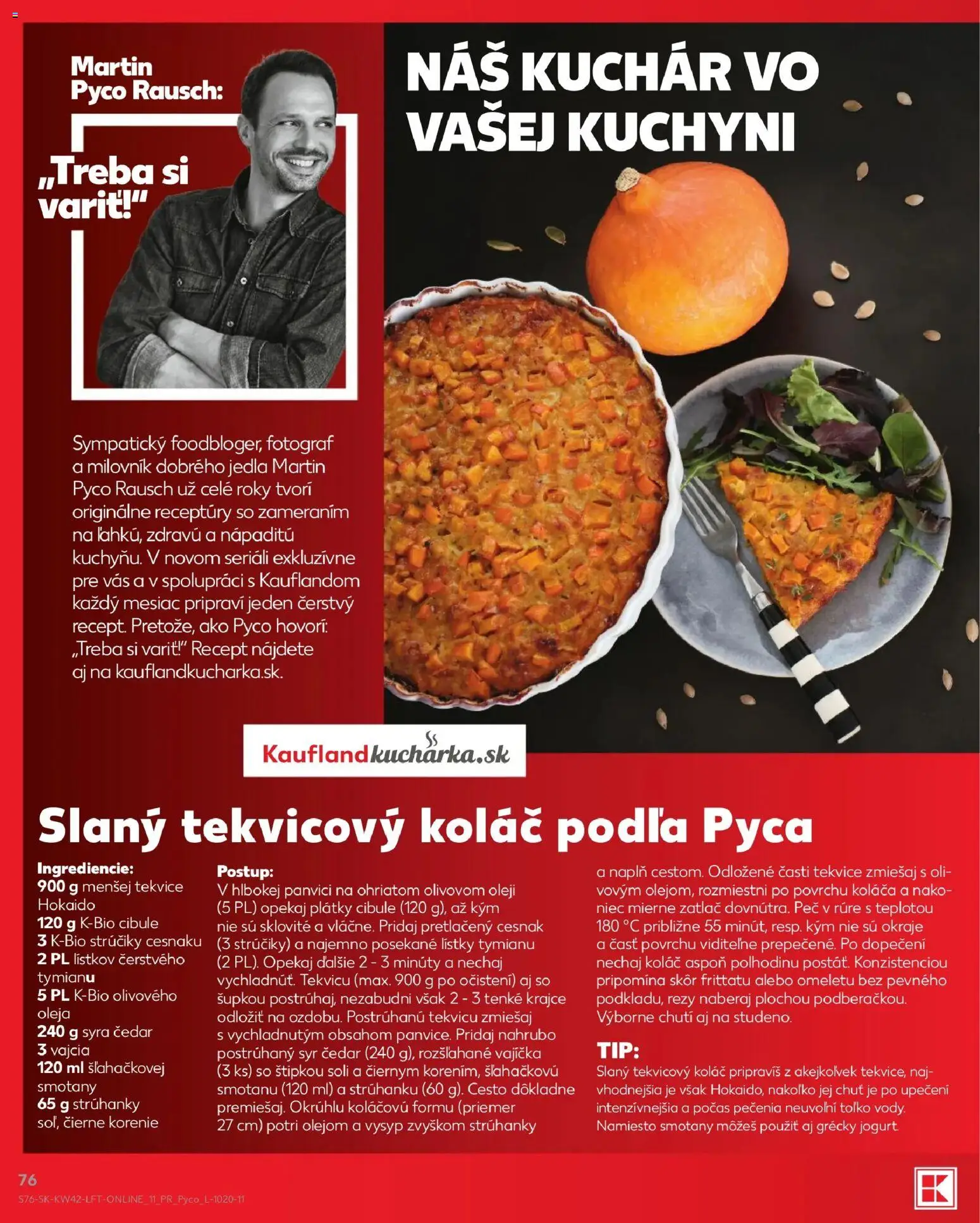 Náhľad Kaufland letáku platného od 15.10.2026 - Syr, Koláč, Pec, Vajcia, Cesnak, Korenie, Cesto, Čierne korenie