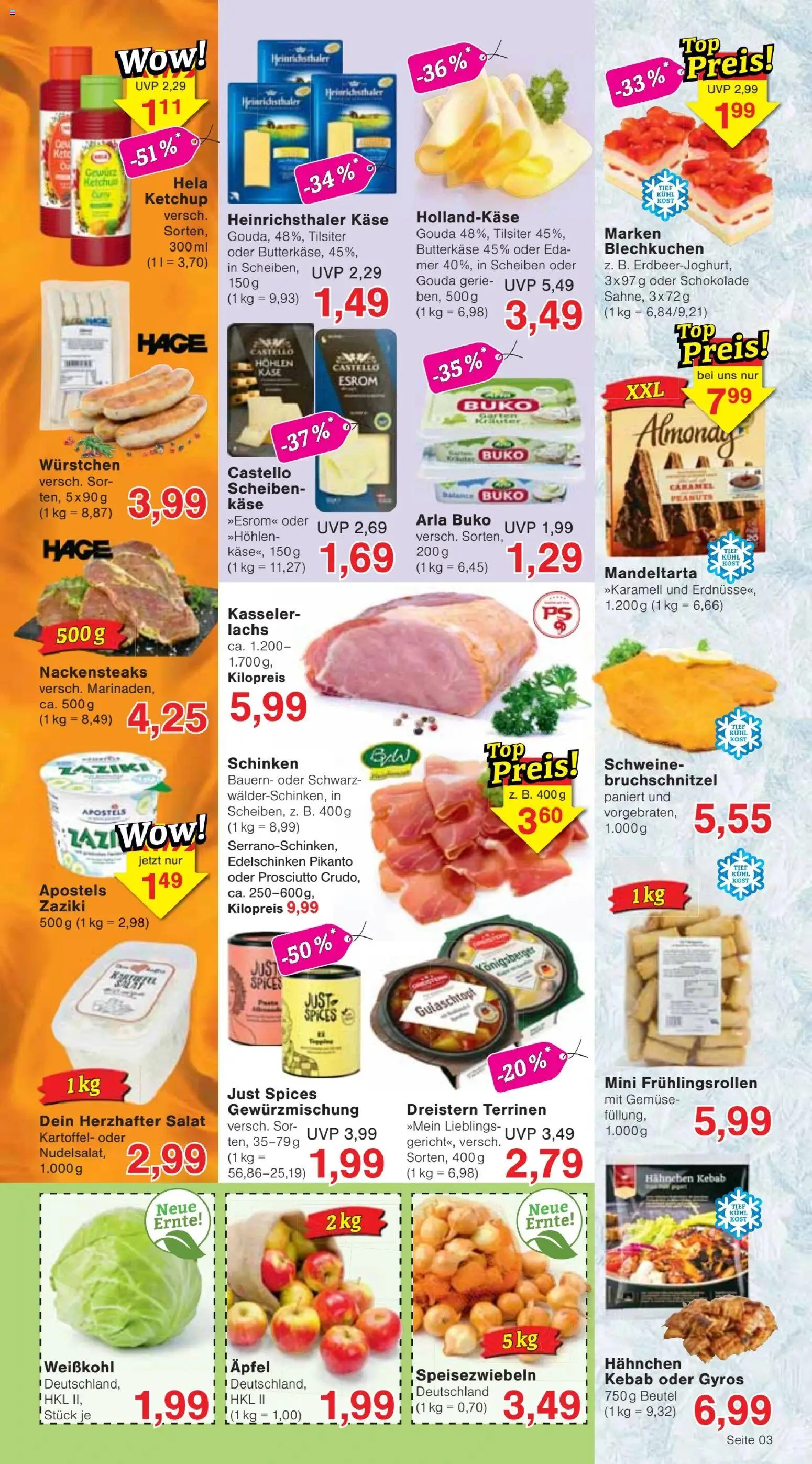 Vorschau von dem Prospekt des Geschäftes Jawoll, gültig ab dem 07.09.2026 - Schokolade, Pasta, Gemüse, Lachs, Ketchup, Gouda, Arla buko, Hahnchen