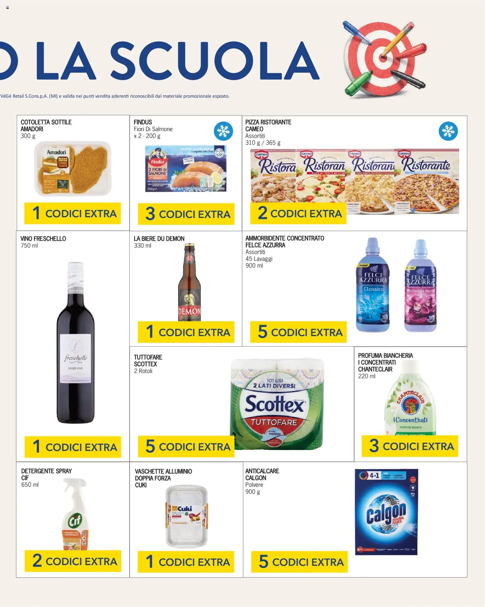 Anteprima dell'opuscolo Migross volantino Noi Amiamo la Scuola dal negozio Migross valido da 22/10/2026 - Pizza, Fiori, Orchidea, Salmone, Alluminio, Detergente, Anticalcare, Vaschette
