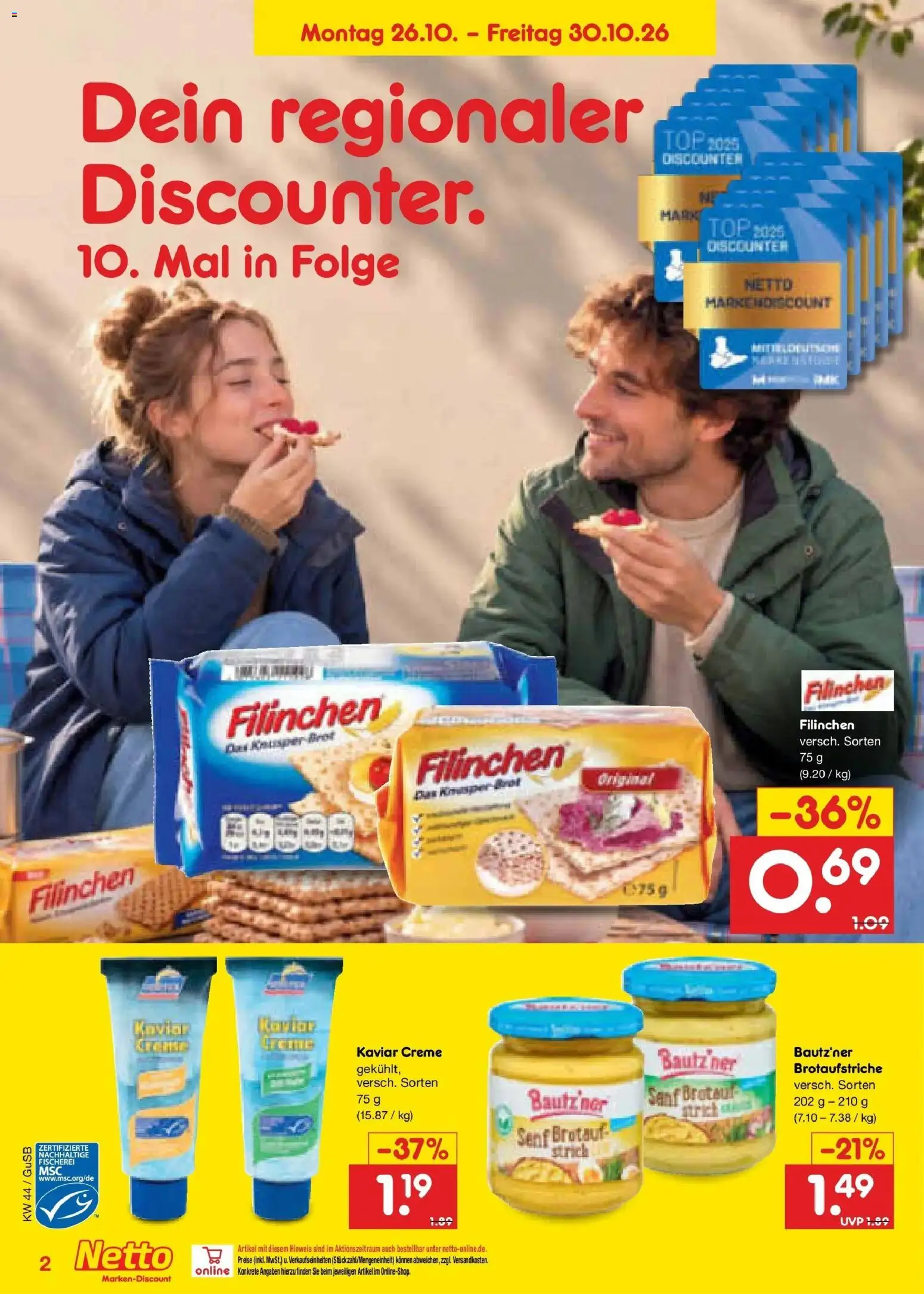 Vorschau von dem Prospekt des Geschäftes Netto Marken-Discount, gültig ab dem 26.10.2026