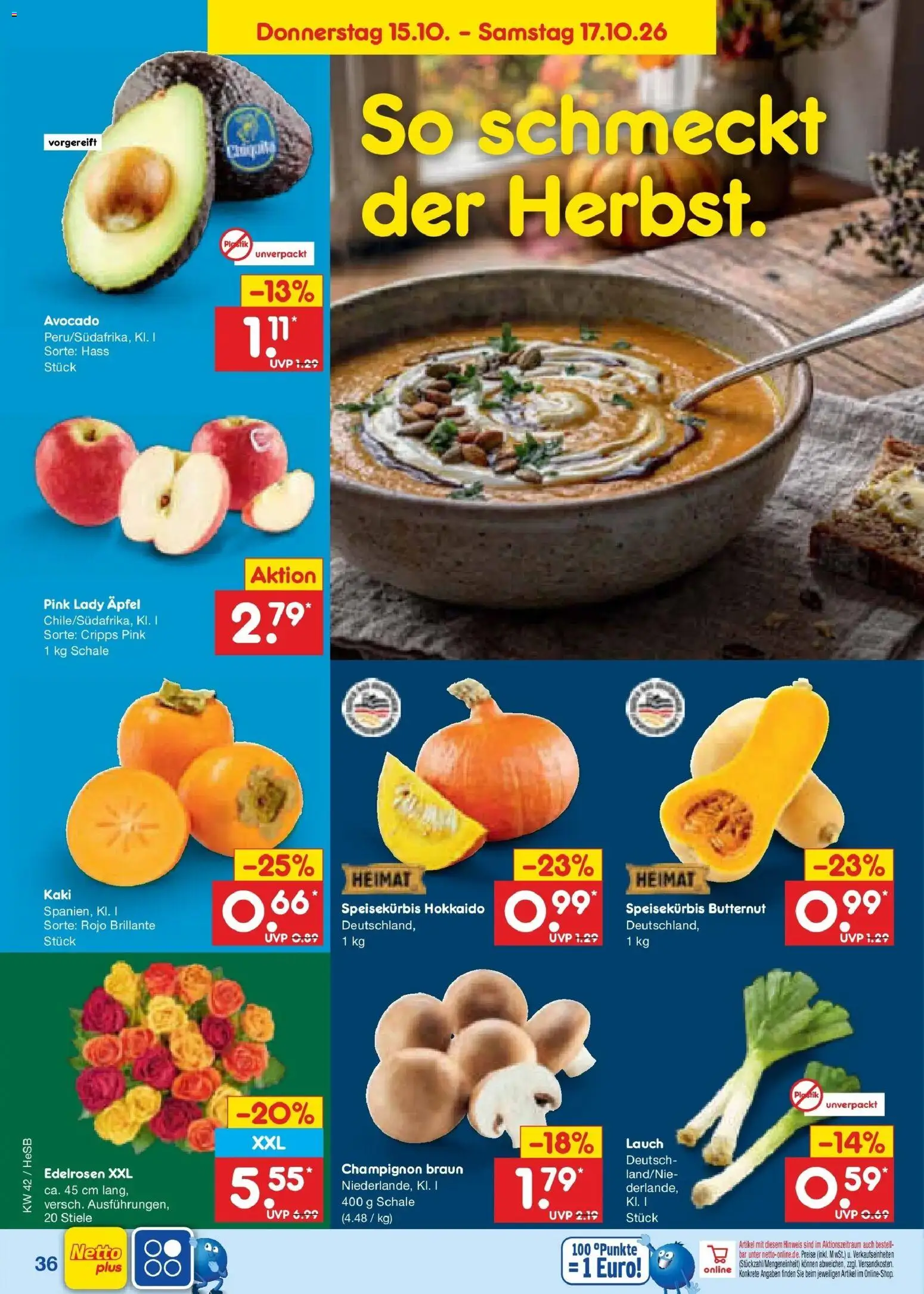 Vorschau von dem Prospekt des Geschäftes Netto Marken-Discount, gültig ab dem 12.10.2026 - Äpfel, Avocado, Kaki, Lauch