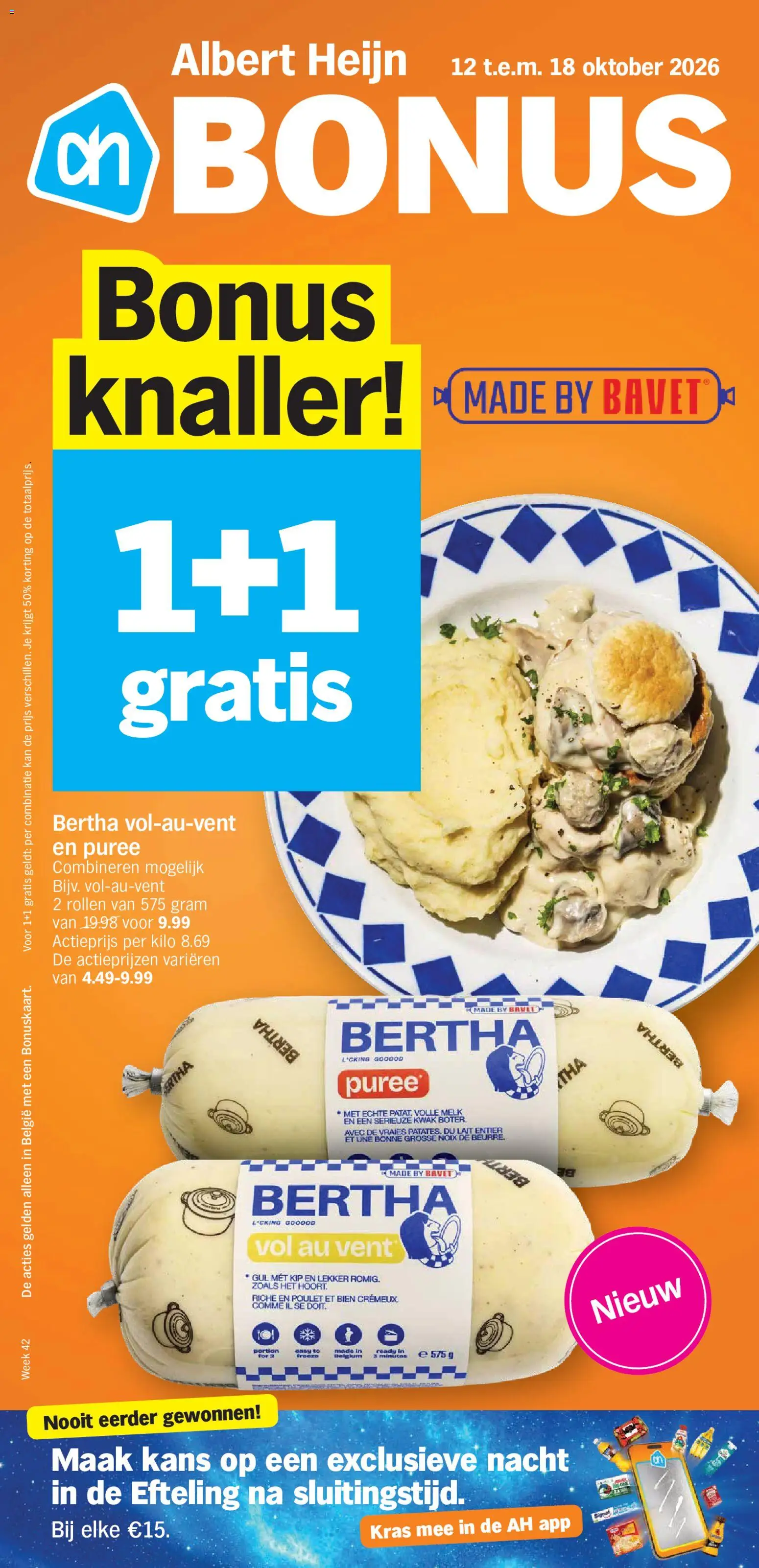 Voorbeeld van Albert Heijn Folder week / de la semaine 42 van winkel Albert Heijn geldig vanaf 12/10/2026 - Kip, Melk, Kan, Volle melk
