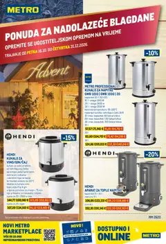 Pregled letka Metro HoReCa Gastro - advent specijal trgovine Metro vrijedi od 16.10.2026