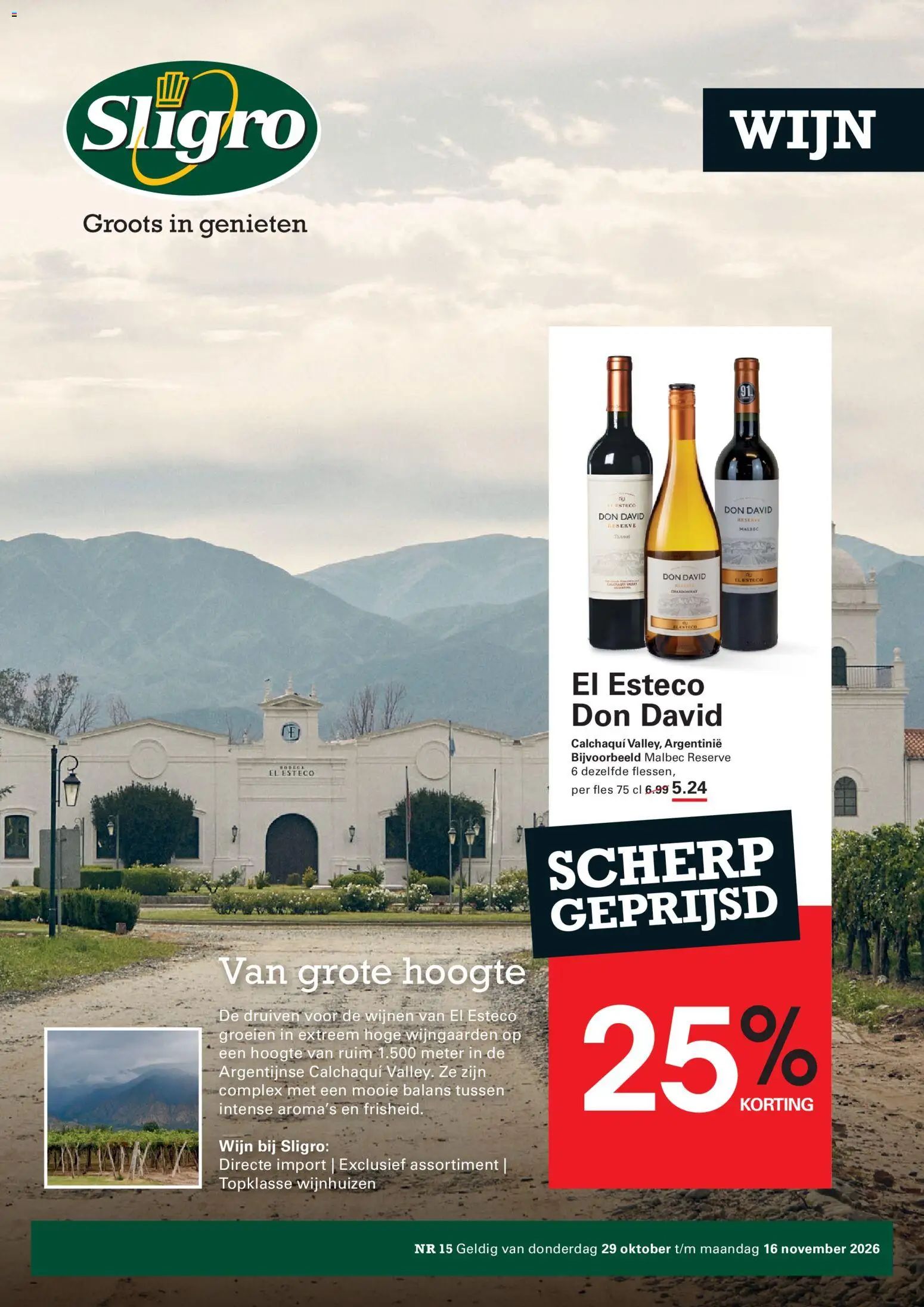 Voorbeeld van Sligro - Wijn Folder van winkel Sligro geldig vanaf 19/10/2026 - Wijn, Druiven, Fles