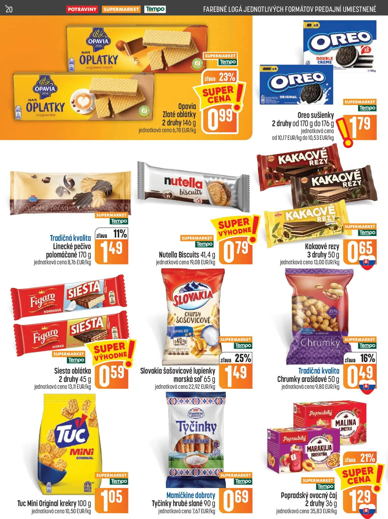 Náhľad COOP Jednota letáku platného od 01.10.2026 - Čaj, Nutella, Soľ, Chipsy, Limetka, Sušienky, Oblátky, Ovocný čaj