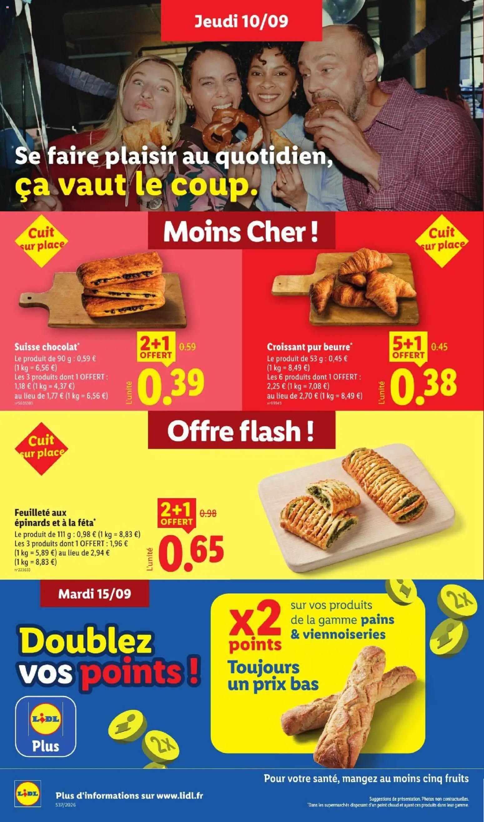 Prévisualisation de LIDL catalogue du magasin LIDL formulaire valide 10/09/2026 - Fruits, Croissant, Épinards, Viennoiseries