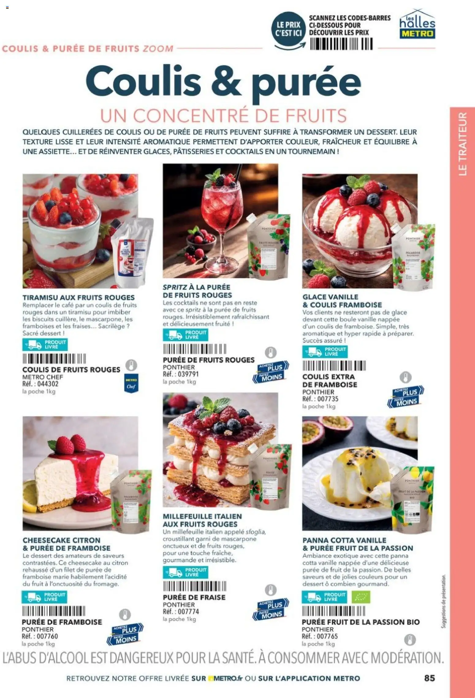 Prévisualisation de METRO - Guide Italie du magasin METRO formulaire valide 28/05/2026 - Cheesecake, Fruits, Fraise, Citron, Vanille, Framboises, Biscuits, Glace vanille