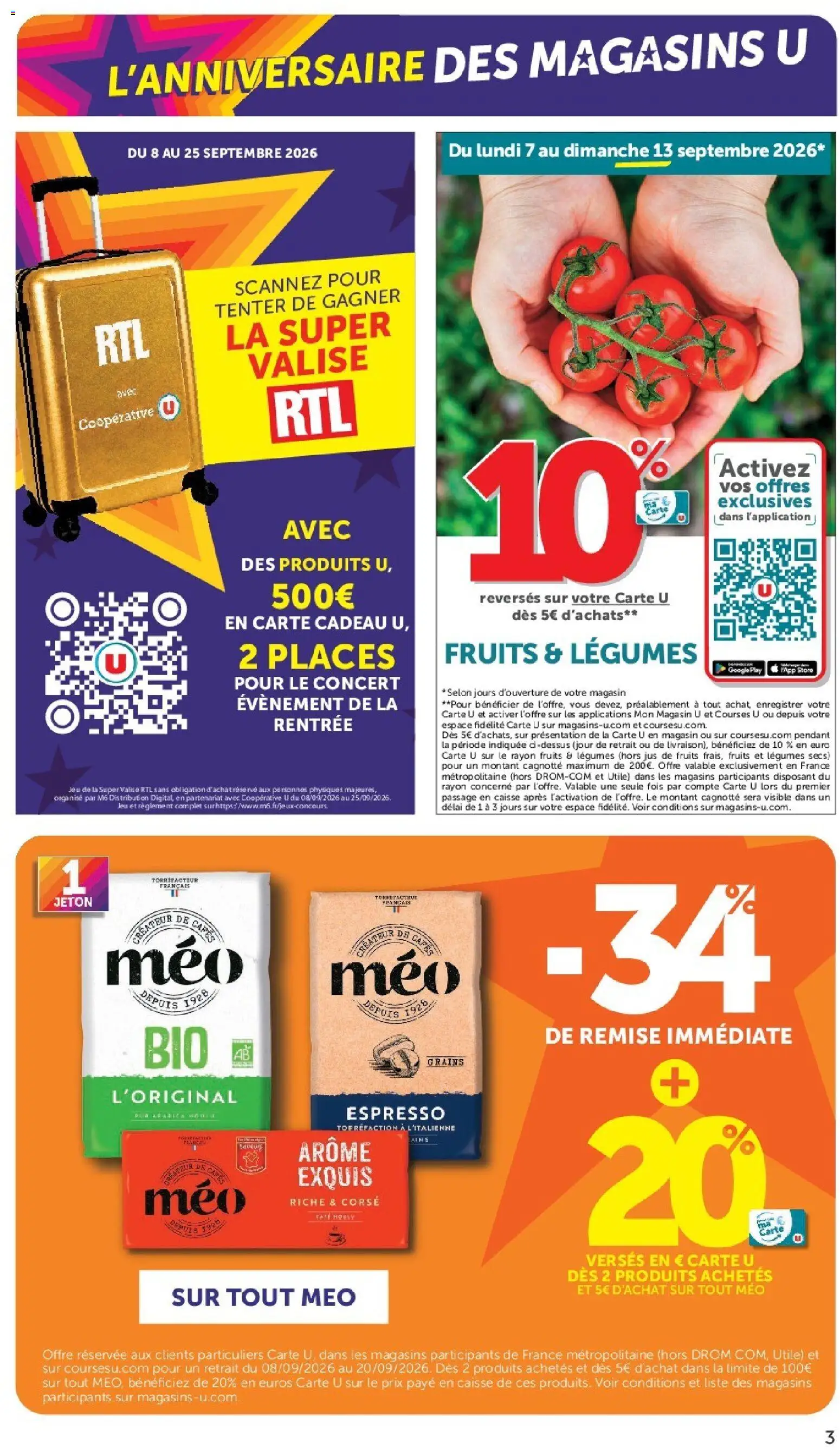Prévisualisation de Super U catalogue du magasin Super U formulaire valide 08/09/2026 - Café, Store, Fruits, Valise, Jus de fruits, Jus
