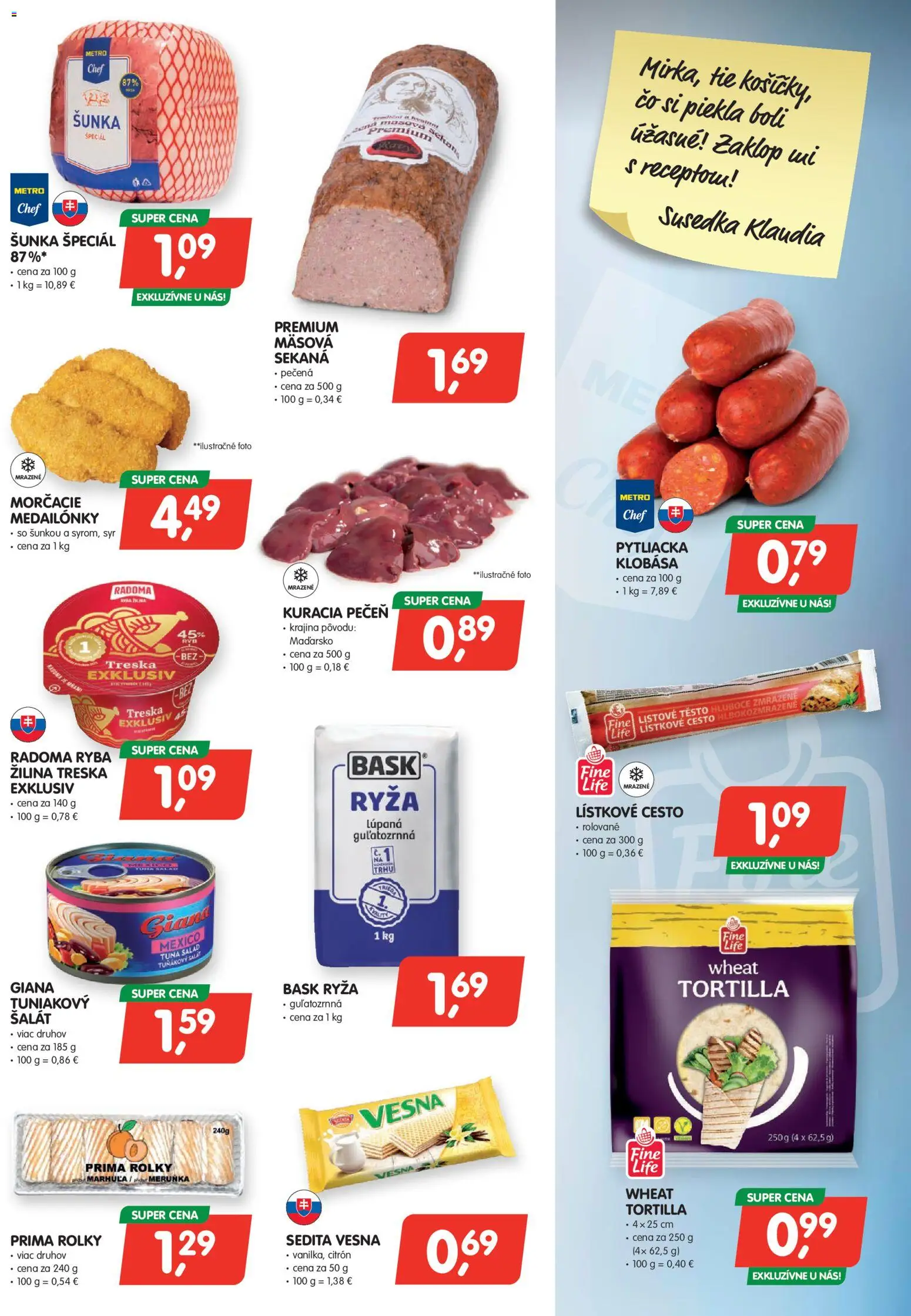 Náhľad Môj obchod letáku platného od 09.10.2026 - Syr, Ryba, Kuracia pečeň, Treska, Ryža, Šunka, Cesto, Lístkové cesto