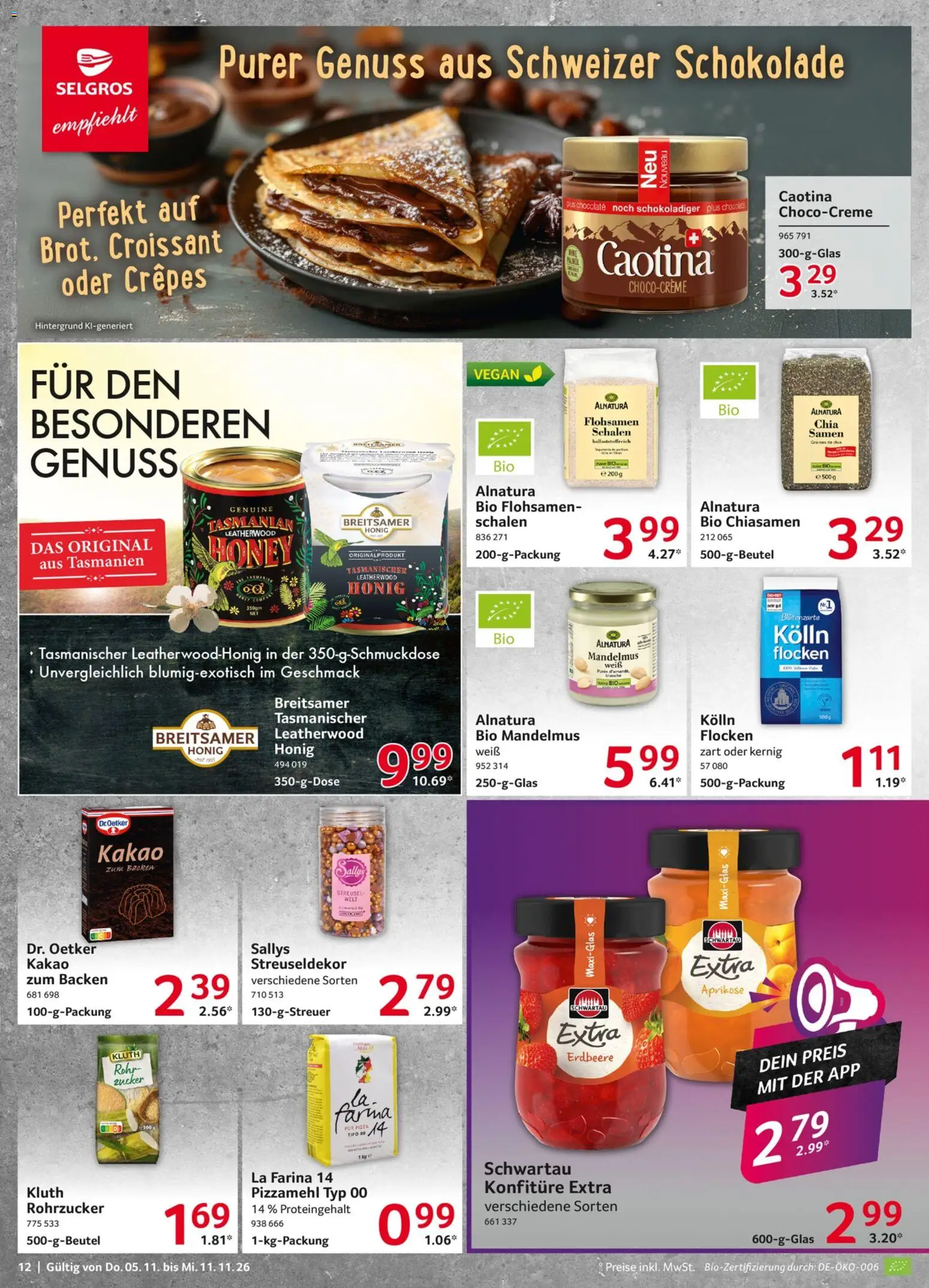 Vorschau von dem Prospekt des Geschäftes Selgros, gültig ab dem 05.11.2026 - Pizza, Schokolade, Croissant, Zucker, Flocken, Kolln