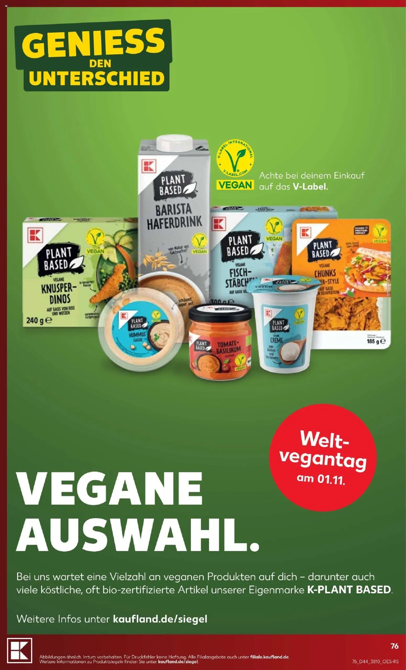 Vorschau von dem Prospekt des Geschäftes Kaufland, gültig ab dem 25.10.2026 - Fisch, Hummus, Reis, Creme, Haferdrink