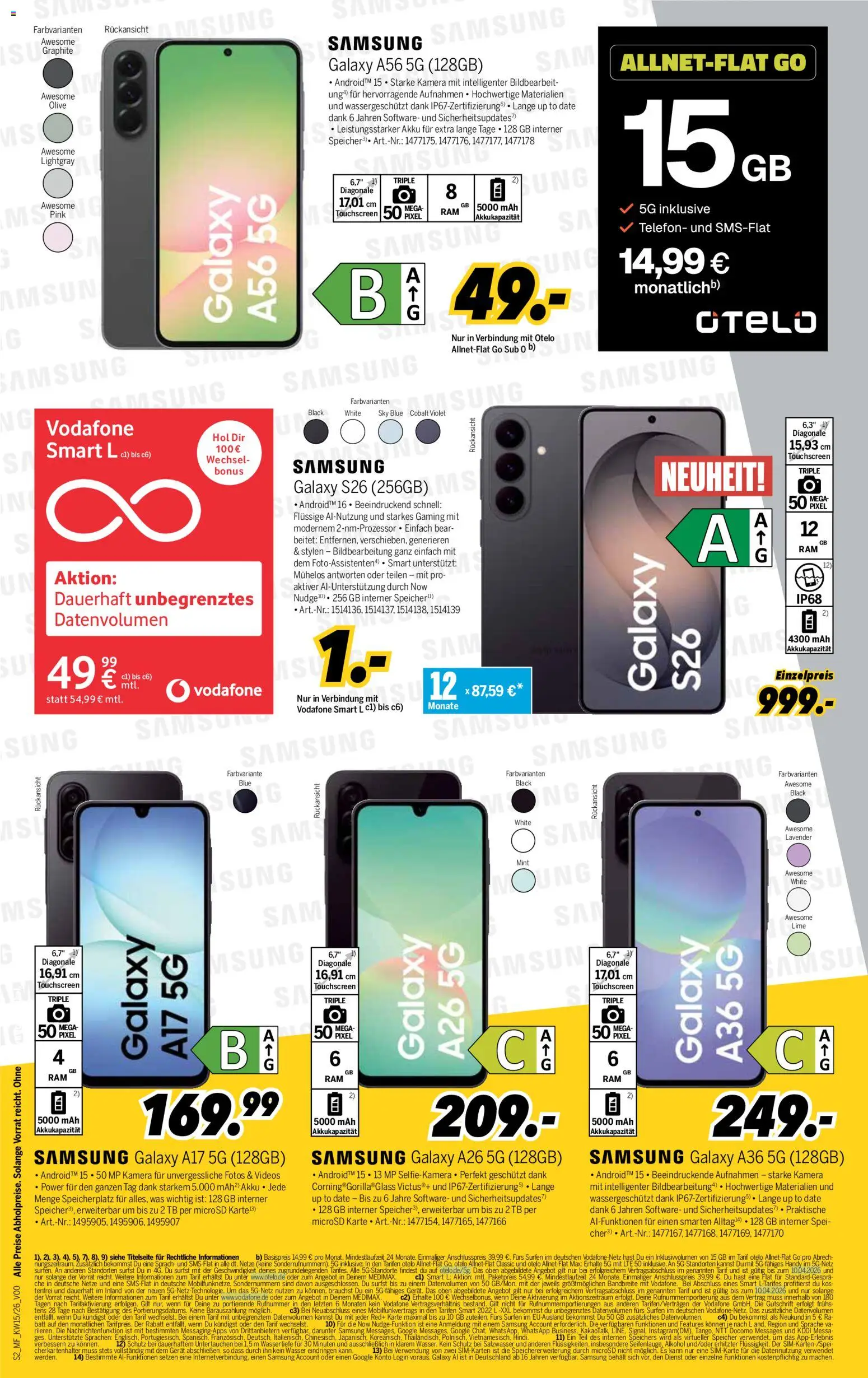 Vorschau von dem Prospekt des Geschäftes Medimax, gültig ab dem 04.04.2026 - Samsung, Telefon, Wasser, Kamera, Alkohol