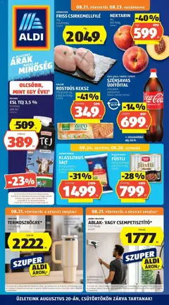 Aldi - Aldi aktuális akciós újság megtekintése, amely érvényes 2026.08.21.-től