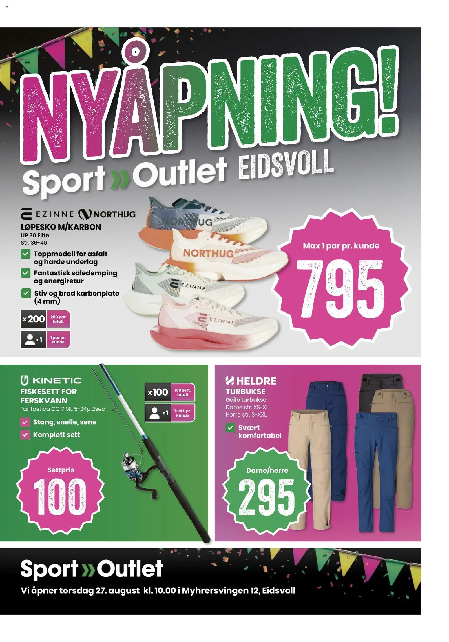 Forhåndsvis Sport Outlet Nyåpning Eidsvoll fra butikk Sport Outlet gyldig fra 27/08/2026