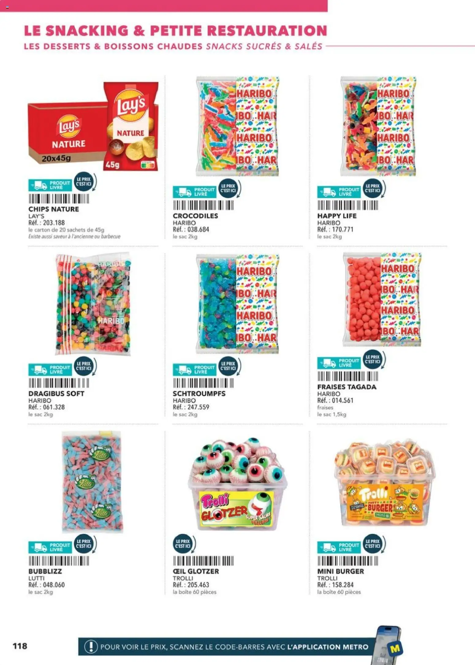 Prévisualisation de Boulangers Pâtissiers du magasin METRO formulaire valide 30/04/2026 - Burger, Snacks, Barbecue, Livre, Fraises, Chips, Boissons, Chips nature