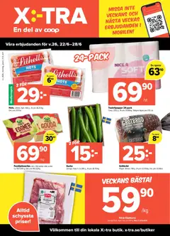 Förhandsgranska reklamblad Coop X:-TRA erbjudanden från butik Coop X:-TRA gäller från 22/06/2026
