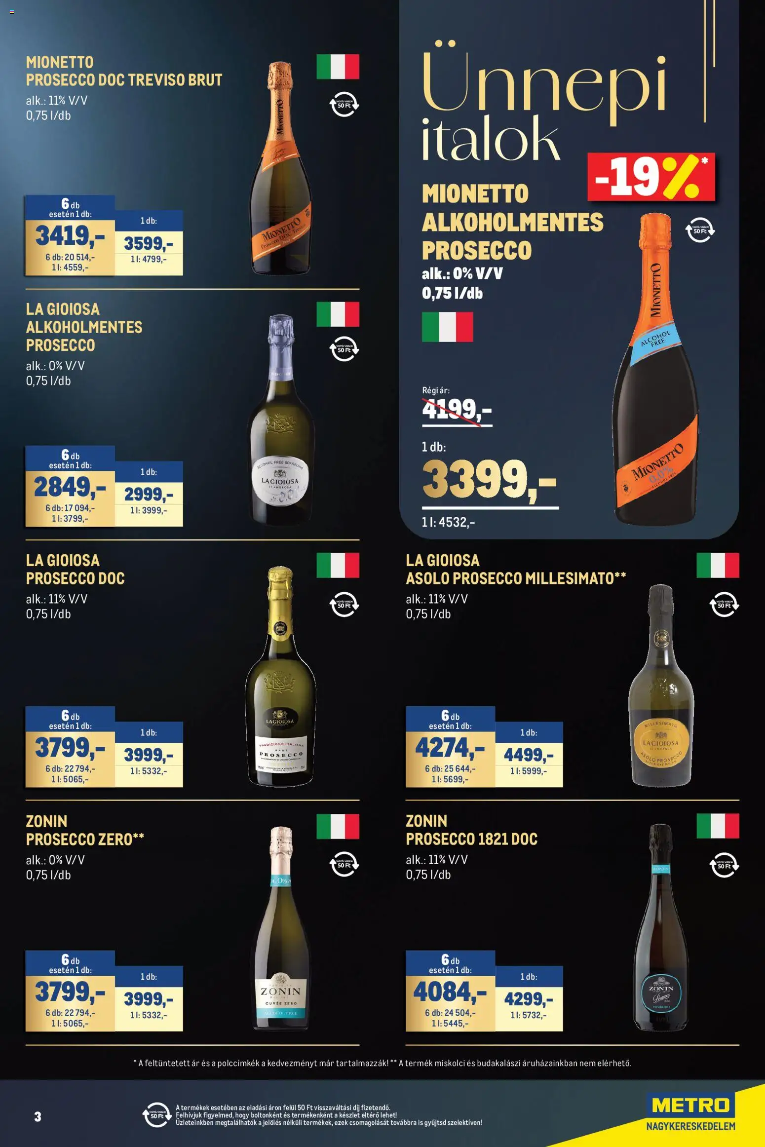 Metro - Metro Ünnepi Italok katalógus 2026/11 megtekintése, amely érvényes 2026.11.02.-től - Prosecco, Só, Italok, Cuvée, Mionetto Prosecco