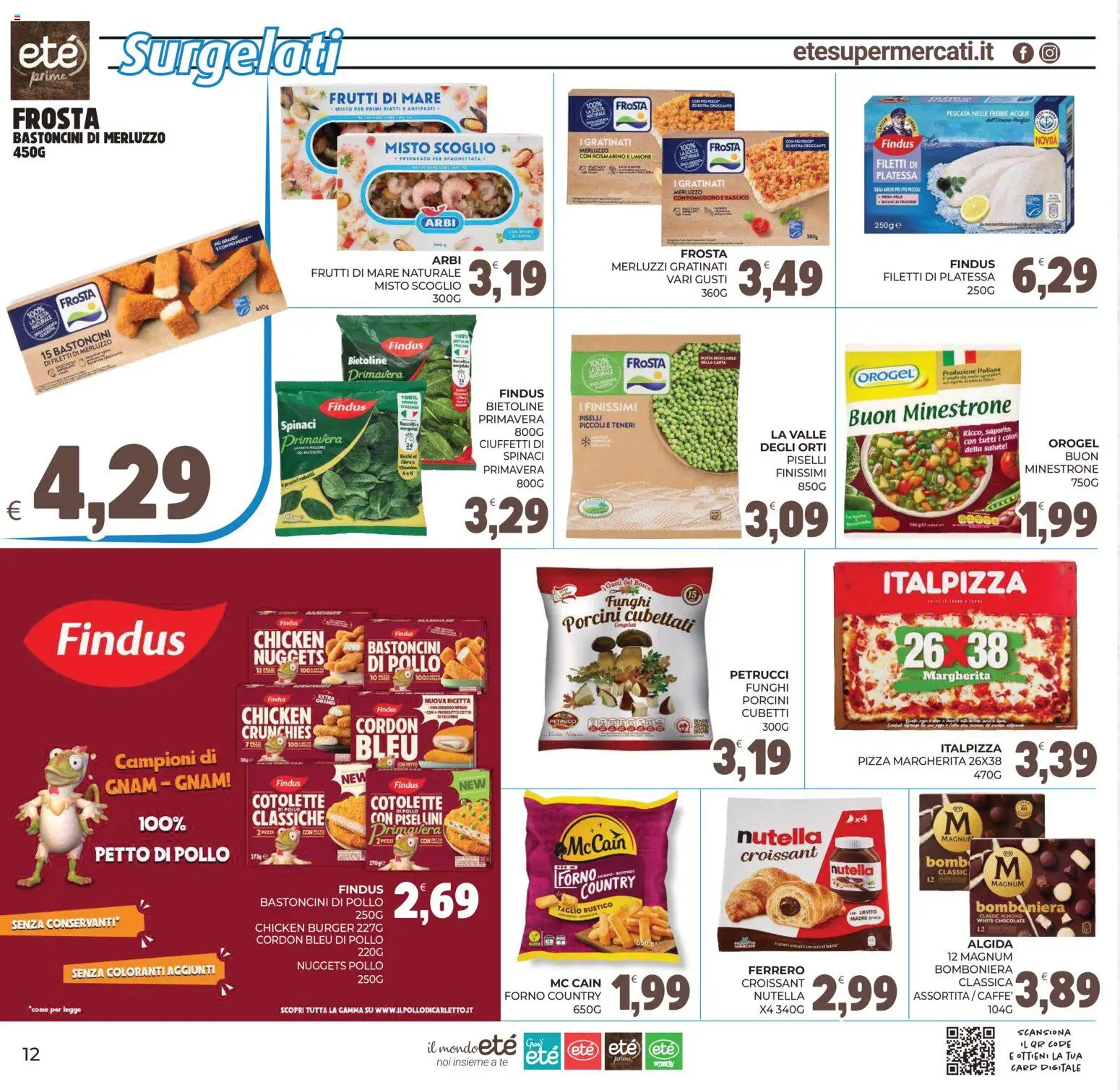 Anteprima dell'opuscolo Eté volantino Prime dal negozio Eté valido da 23/10/2026 - Pizza, Forno, Pollo, Limone, Nutella, Nuggets, Magnum, Taglio