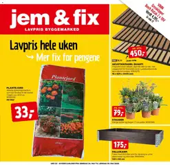 Forhåndsvis Jem & Fix kundeavis fra butikk Jem & Fix gyldig fra 24/05/2026