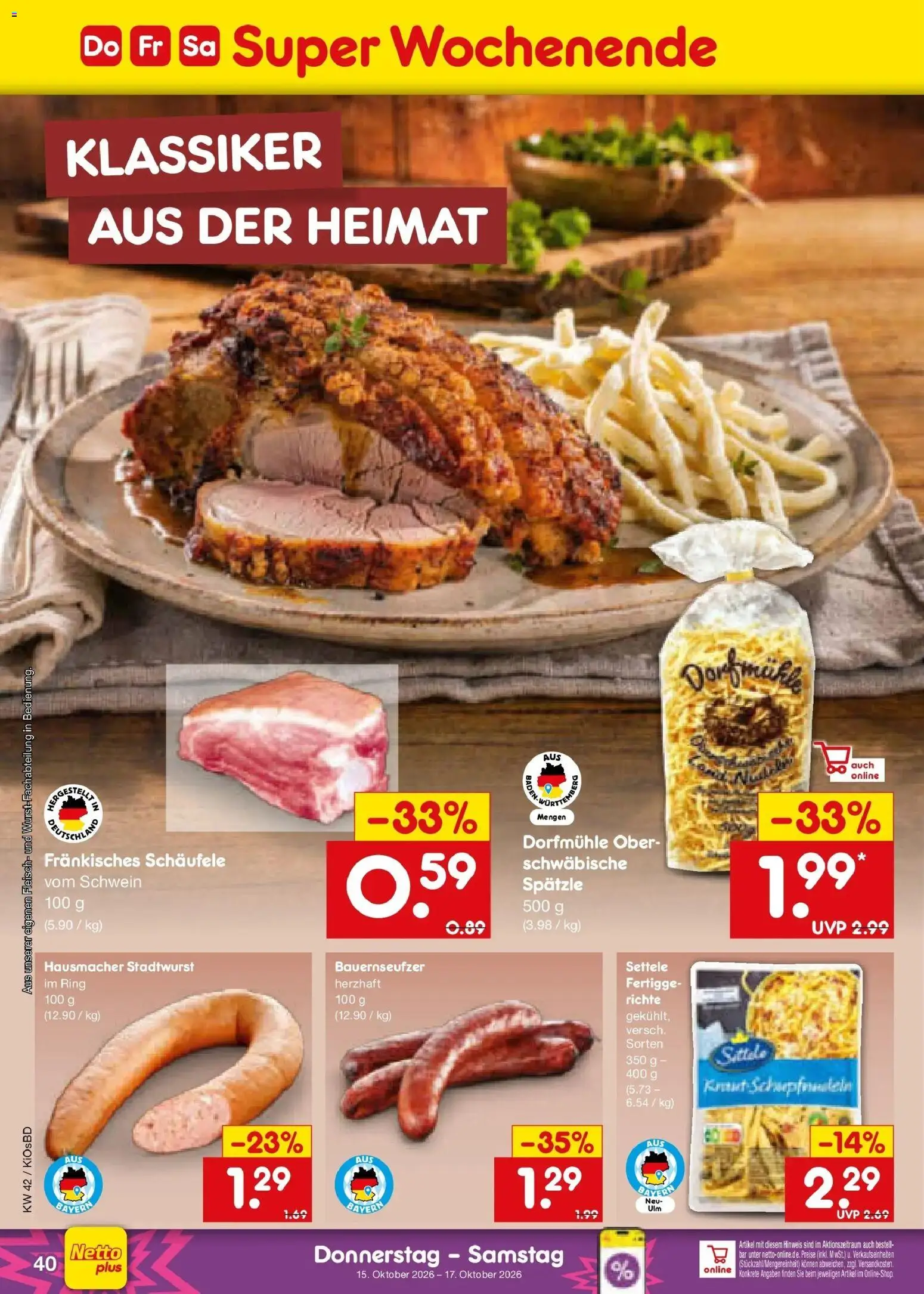 Vorschau von dem Prospekt des Geschäftes Netto Marken-Discount, gültig ab dem 12.10.2026 - Fleisch, Mühle