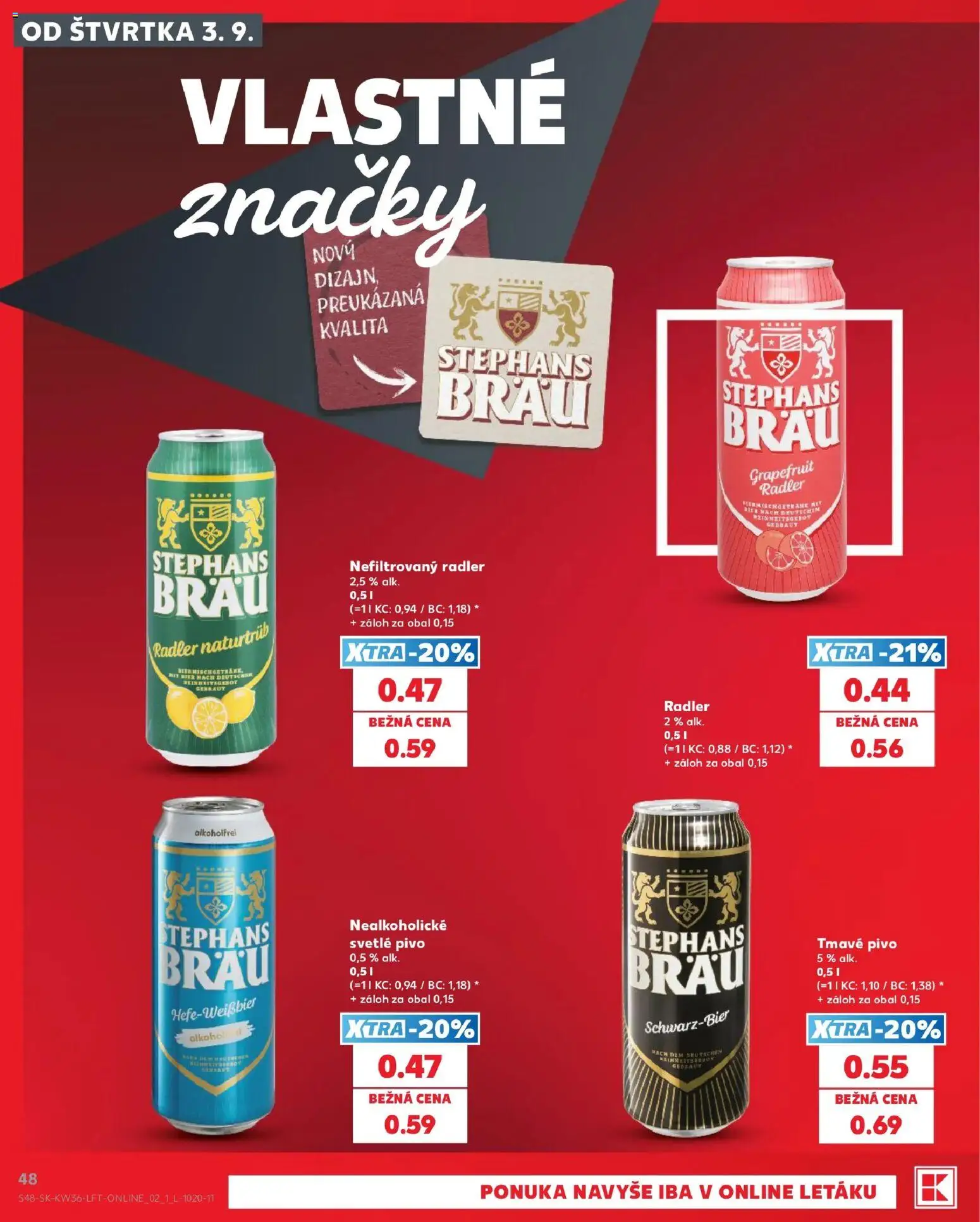 Náhľad Kaufland letáku platného od 03.09.2026 - Pivo, Grapefruit, Radler