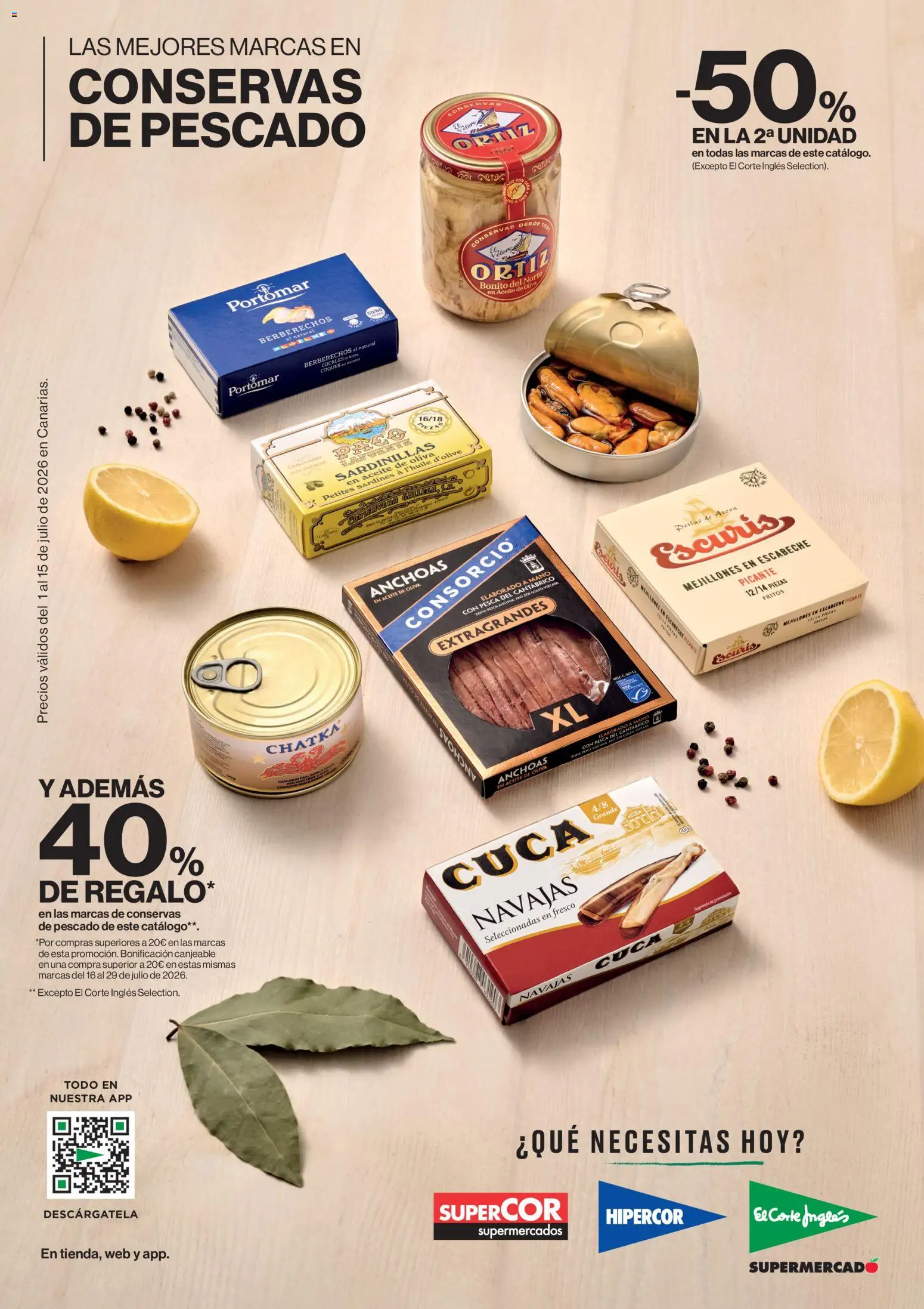 Vista previa del folleto de la tienda Supercor válido desde el 01/07/2026 - Aceite de oliva, Pescado, Aceite, Anchoas, Berberechos, Conservas, Sardinillas