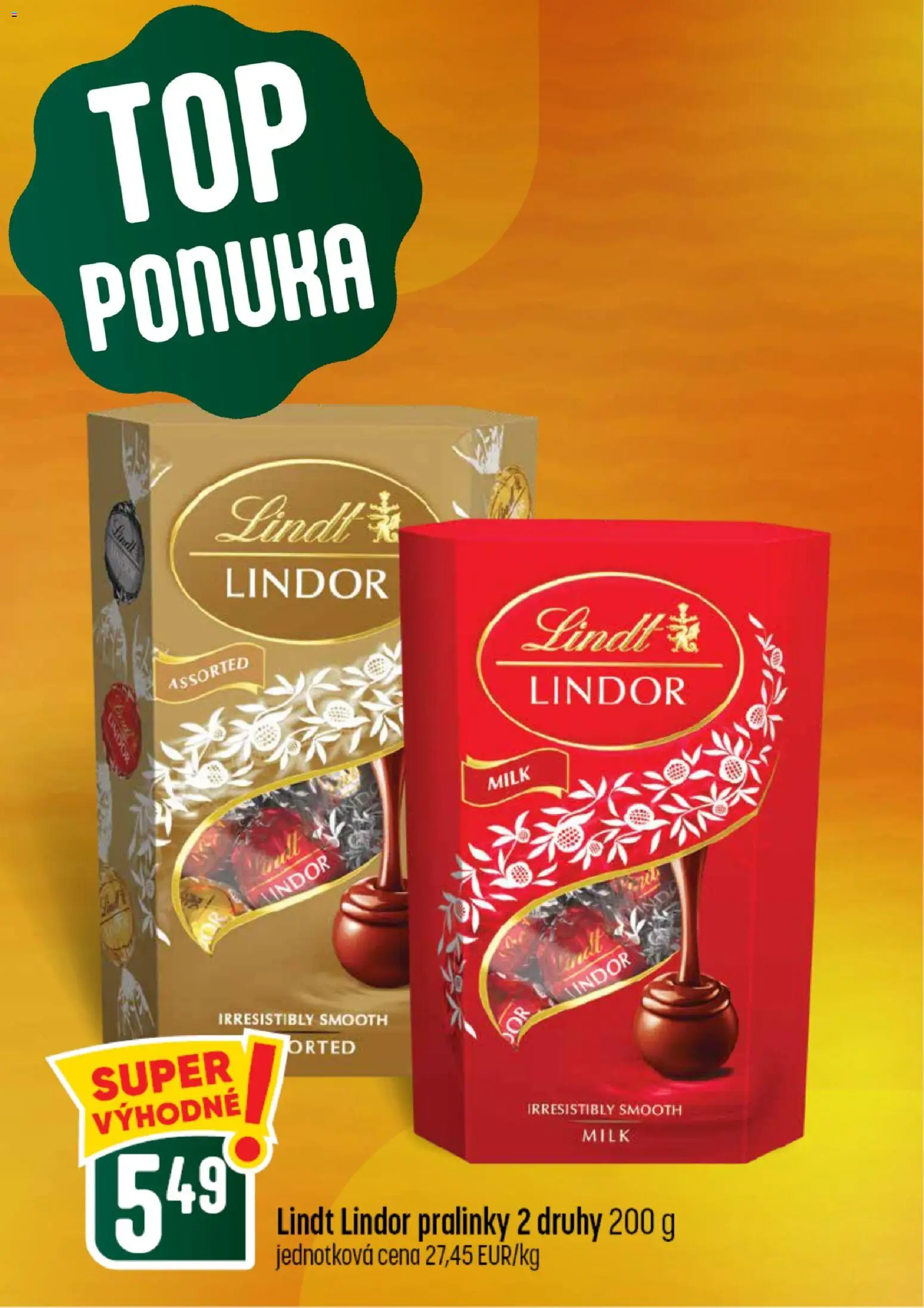 Náhľad COOP Jednota letáku platného od 10.09.2026 - Lindt, Lindor