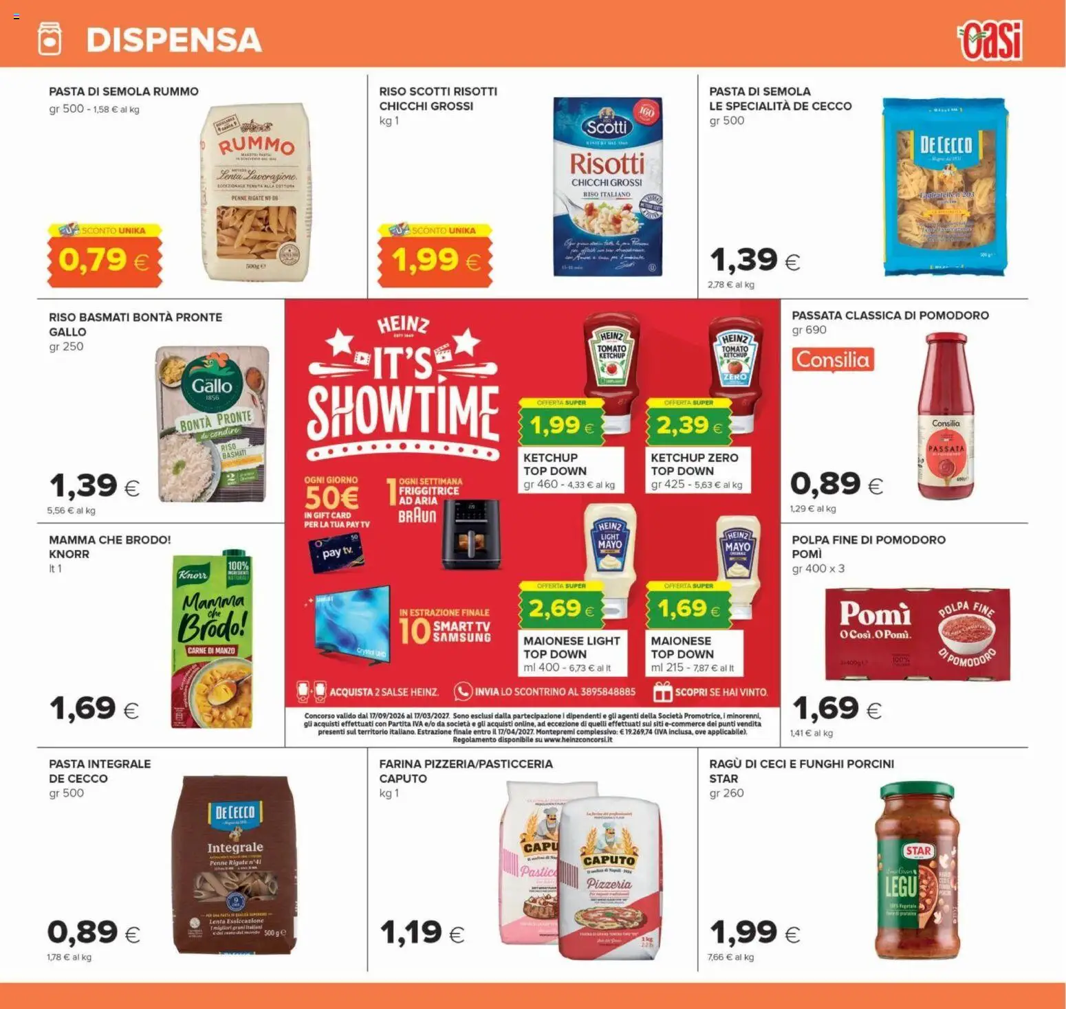 Anteprima dell'opuscolo Oasi volantino Spoltore dal negozio Oasi valido da 22/10/2026 - Samsung, Top, Penne, Farina, Friggitrice, Semola, Specialità, Salse