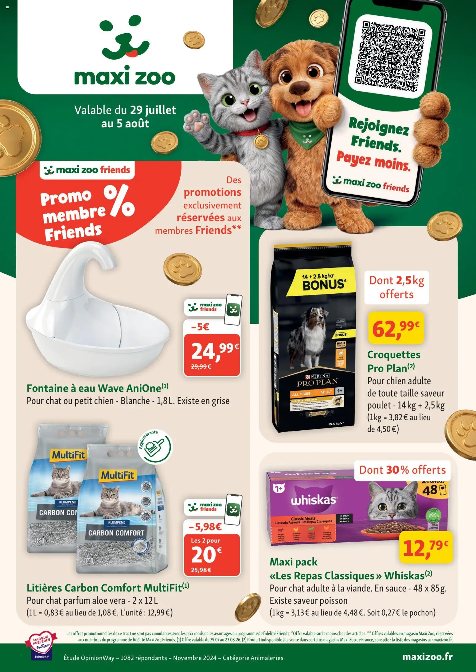 Prévisualisation de Maxi ZOO catalogue du magasin Maxi ZOO formulaire valide 29/07/2026 - Parfum, Poisson, Poulet, Aloe vera, Croquettes