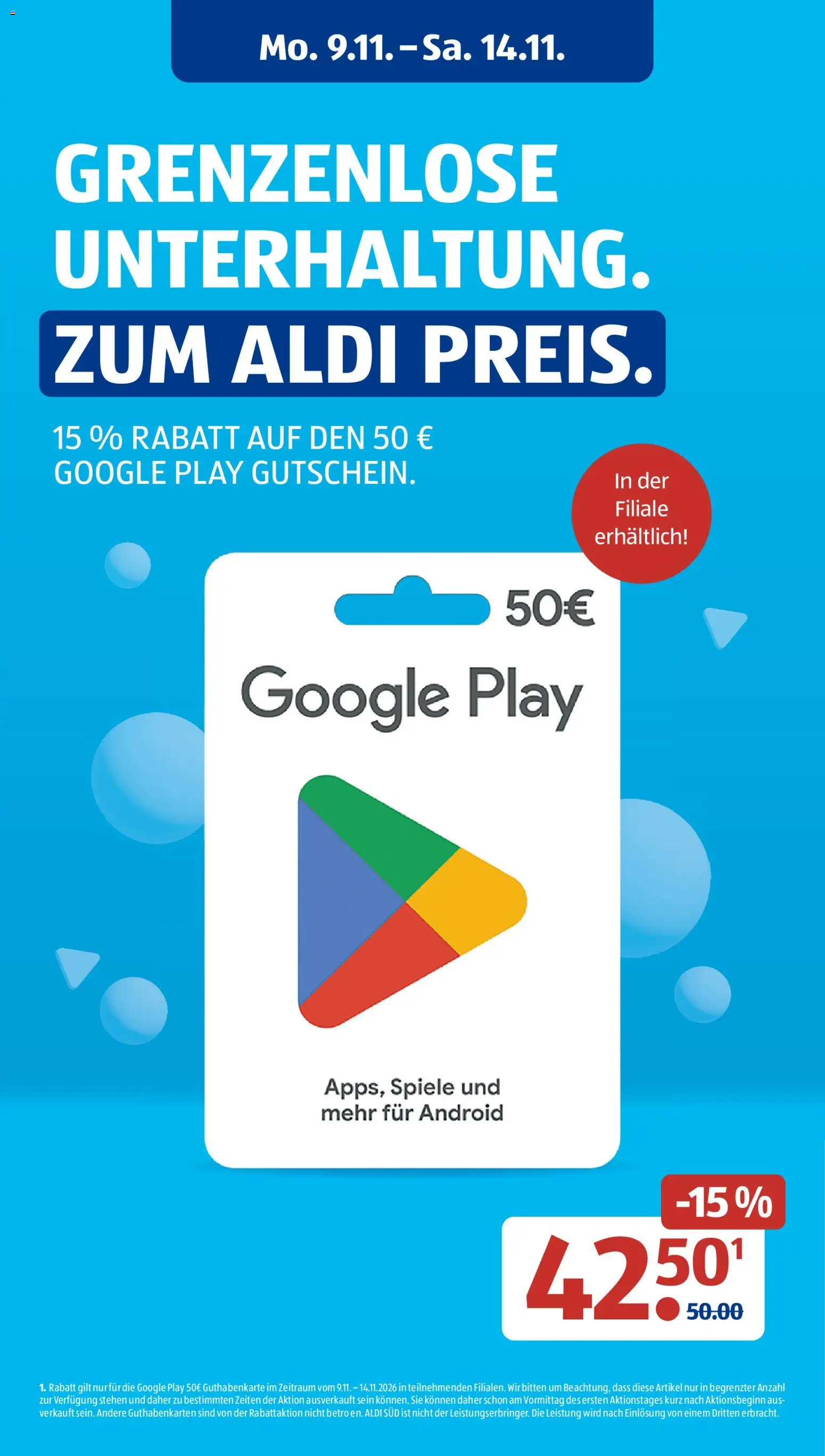 Vorschau von dem Prospekt des Geschäftes Aldi Süd, gültig ab dem 09.11.2026