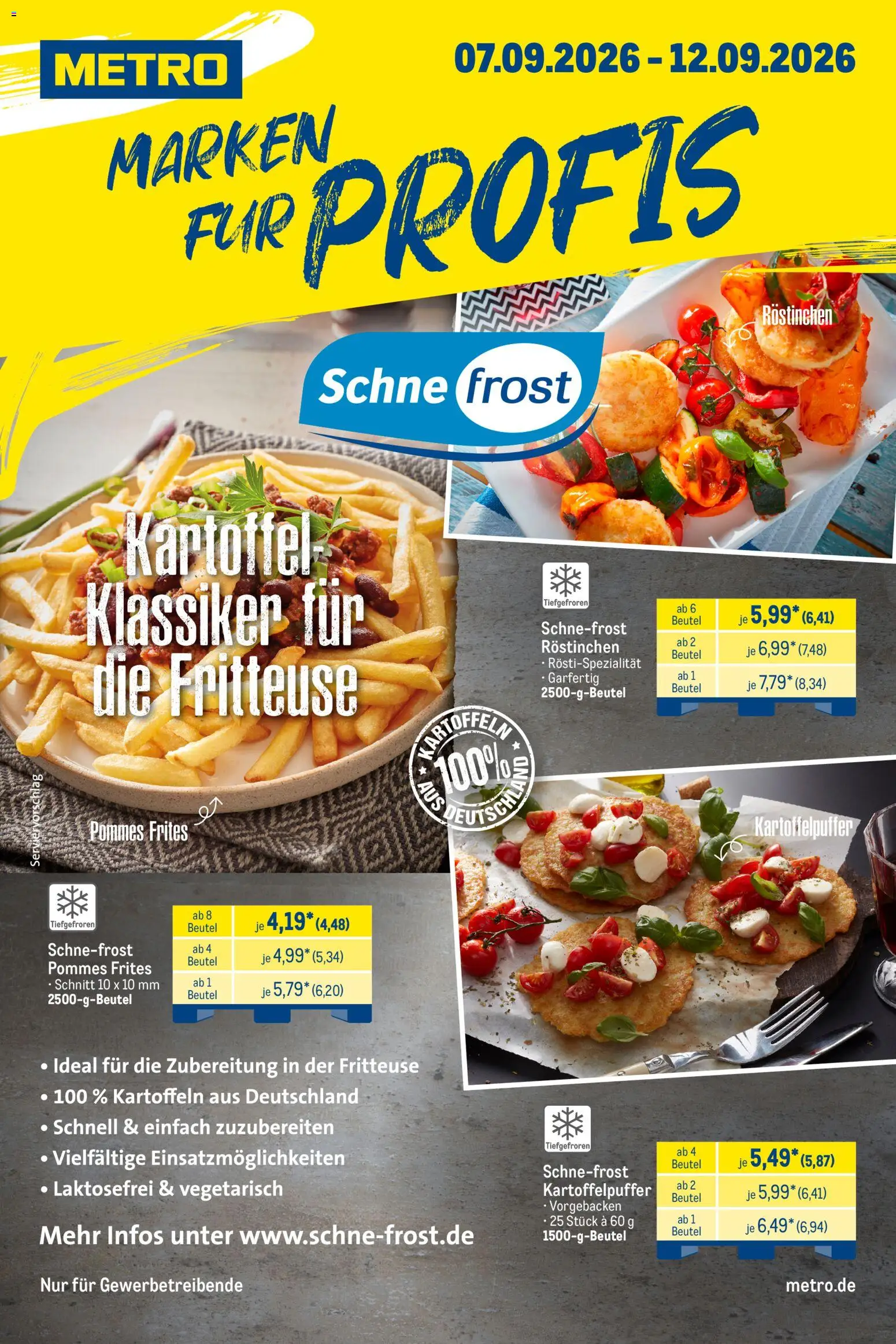 Vorschau von dem Prospekt des Geschäftes Metro, gültig ab dem 07.09.2026 - Pommes, Pommes frites, Kartoffeln, Fritteuse
