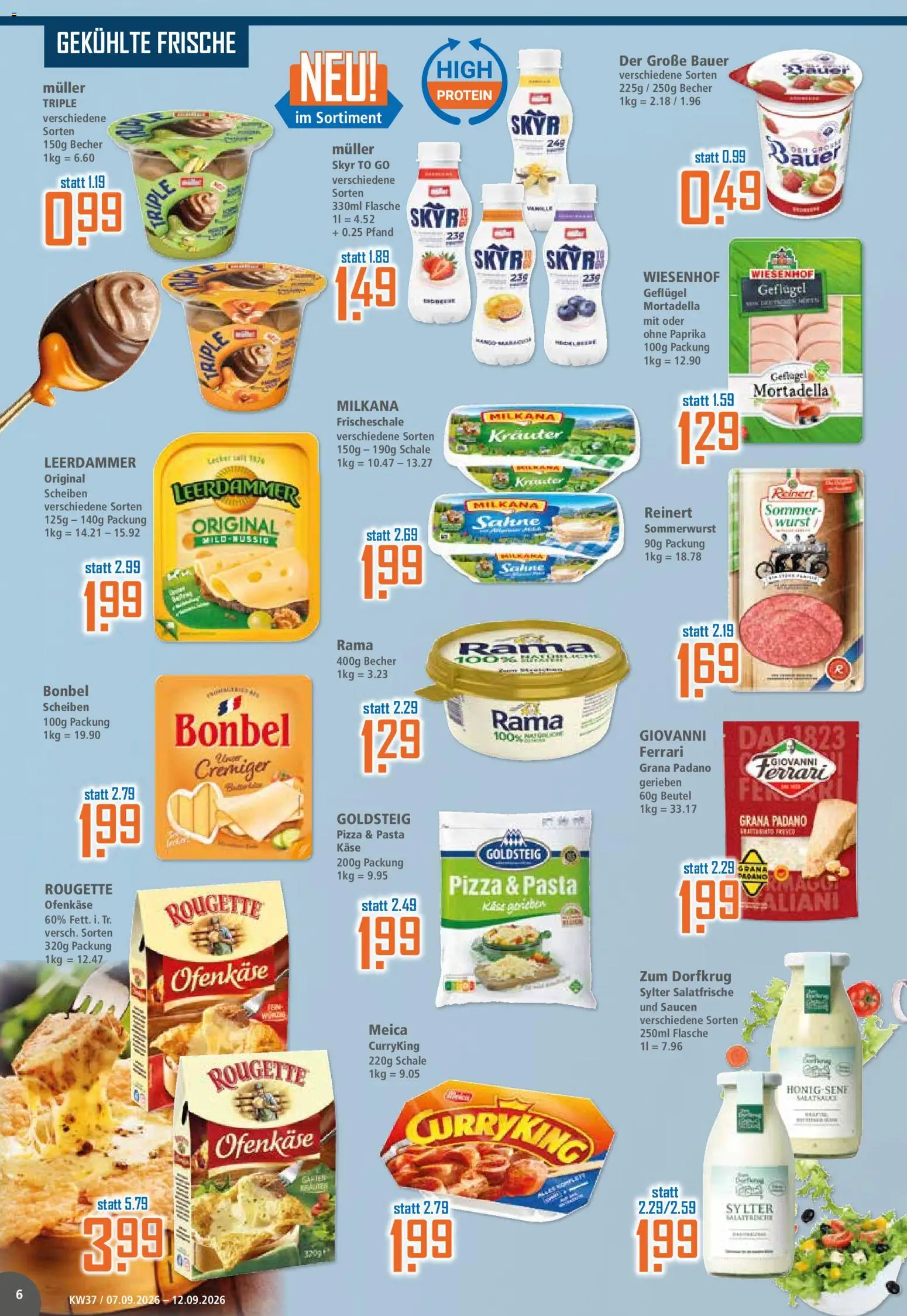 Vorschau von dem Prospekt des Geschäftes Klaas & Kock, gültig ab dem 07.09.2026 - Pizza, Käse, Skyr, Paprika, Rama, Leerdammer, Milkana, Meica