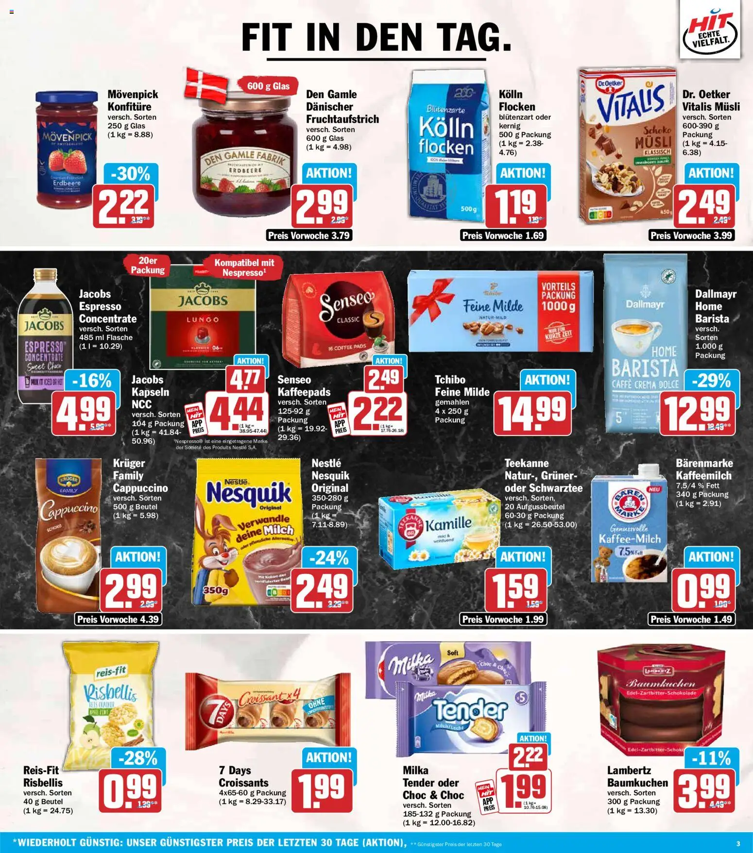 Vorschau von dem Prospekt des Geschäftes HIT, gültig ab dem 02.11.2026 - Croissant, Milka, Dallmayr, Reis, Nesquik, Kaffeepads, Flocken, Kolln