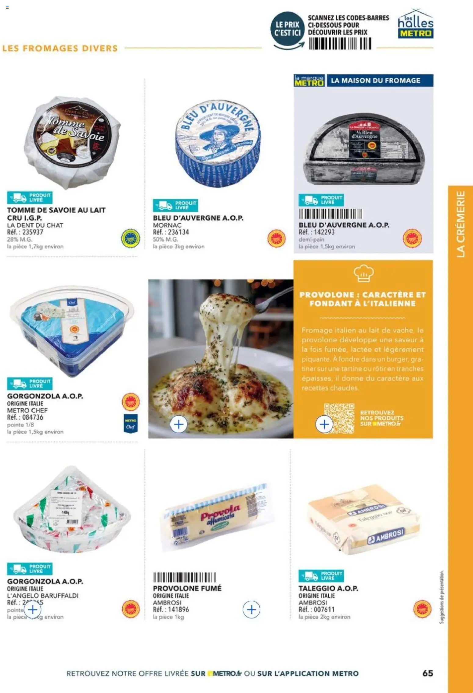 Prévisualisation de METRO - Restauration rapide du magasin METRO formulaire valide 14/04/2026 - Fromage, Livre, Lait, Provolone