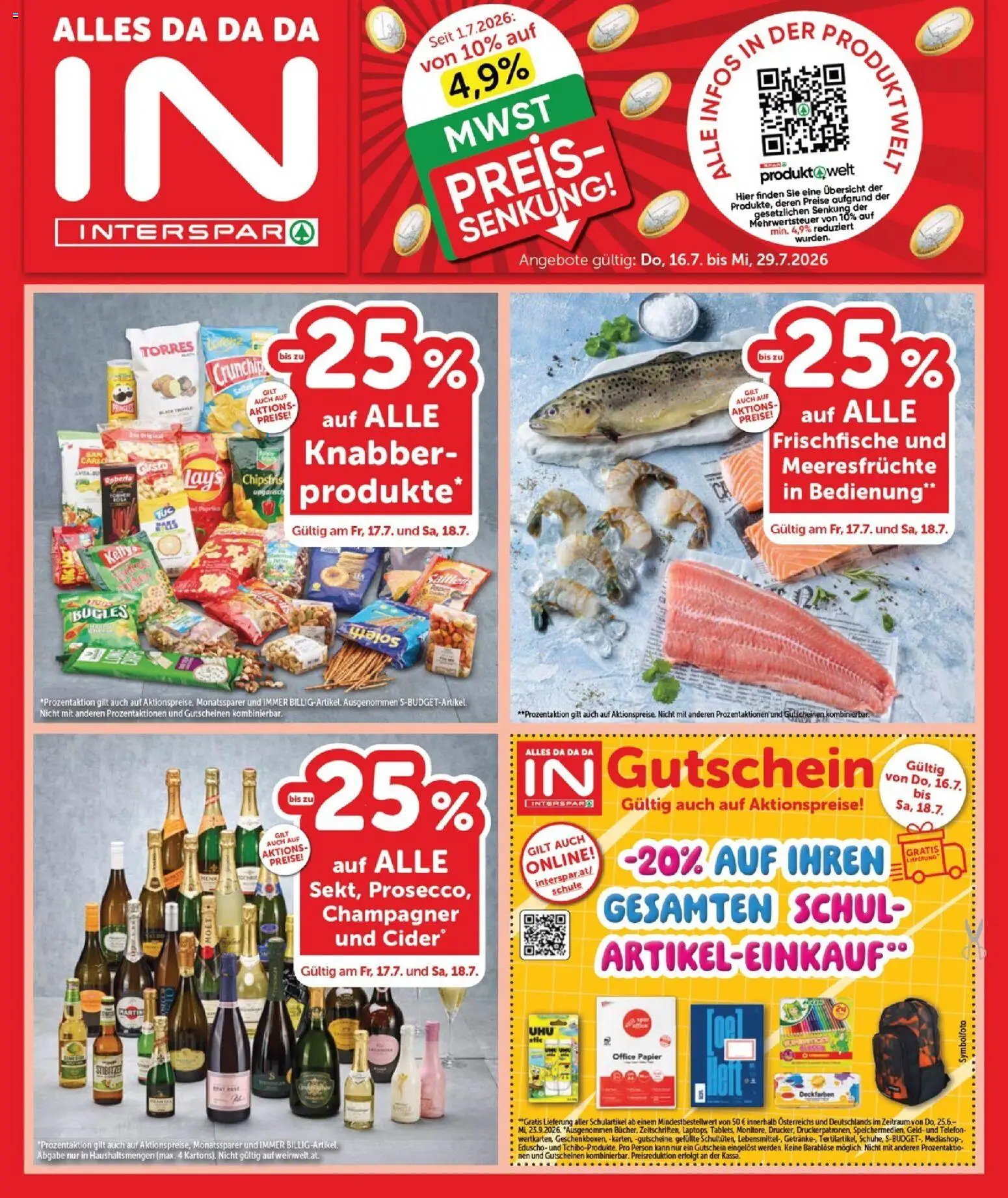 Vorschau der Angebote: Interspar Interspar Flugblatt - Burgenland gültig ab 16.07.2026 - Telefon, Meeresfrüchte