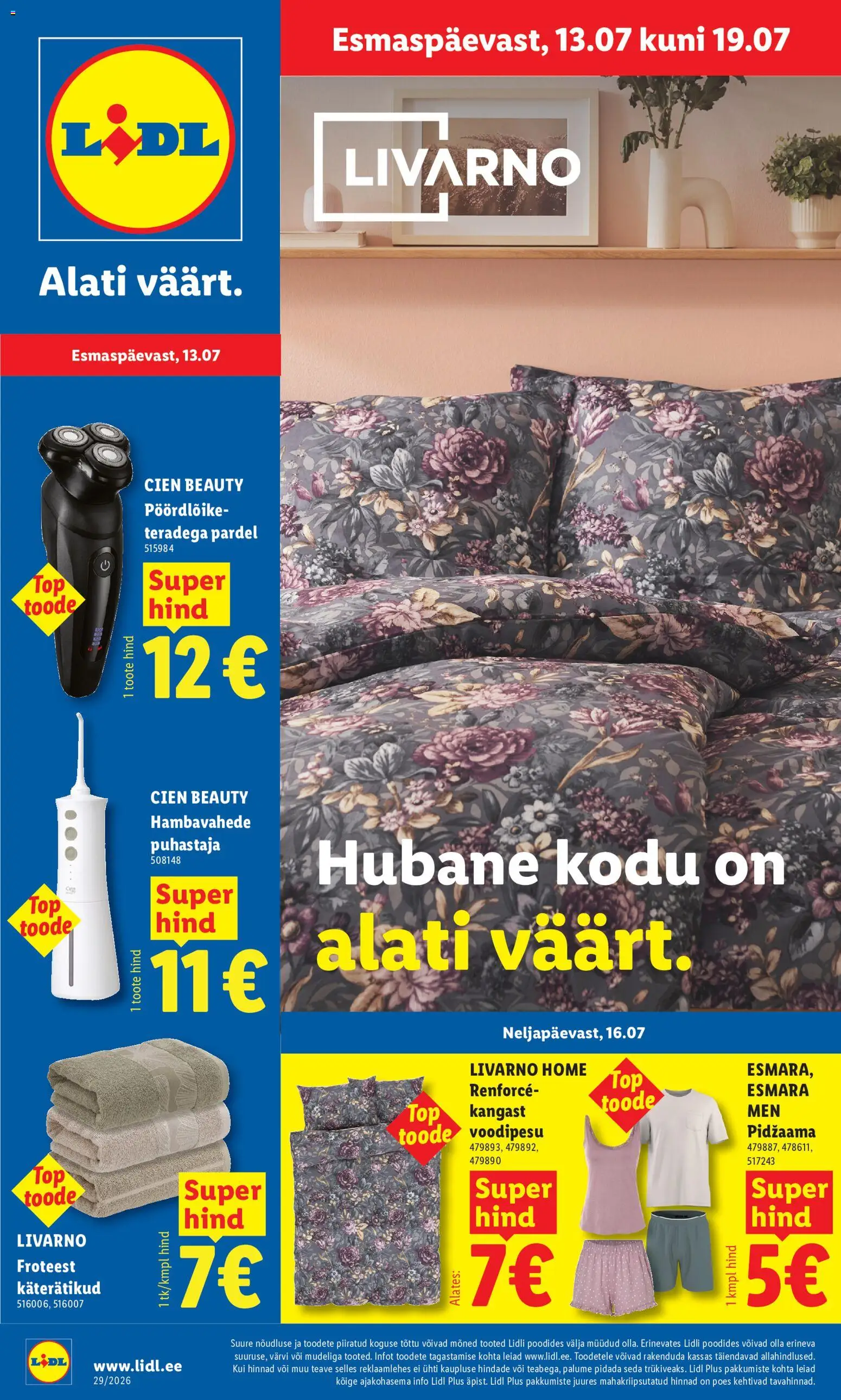 Lidl kliendilehe eelvaade alates 13.07.2026
