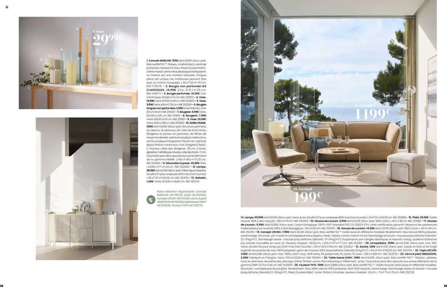 Prévisualisation de Maisons du Monde catalogue du magasin Maisons du Monde formulaire valide 02/09/2026 - Canapé, Table, Plaid, Ampoule, Peinture acrylique, Coton, Élastiques, Cire