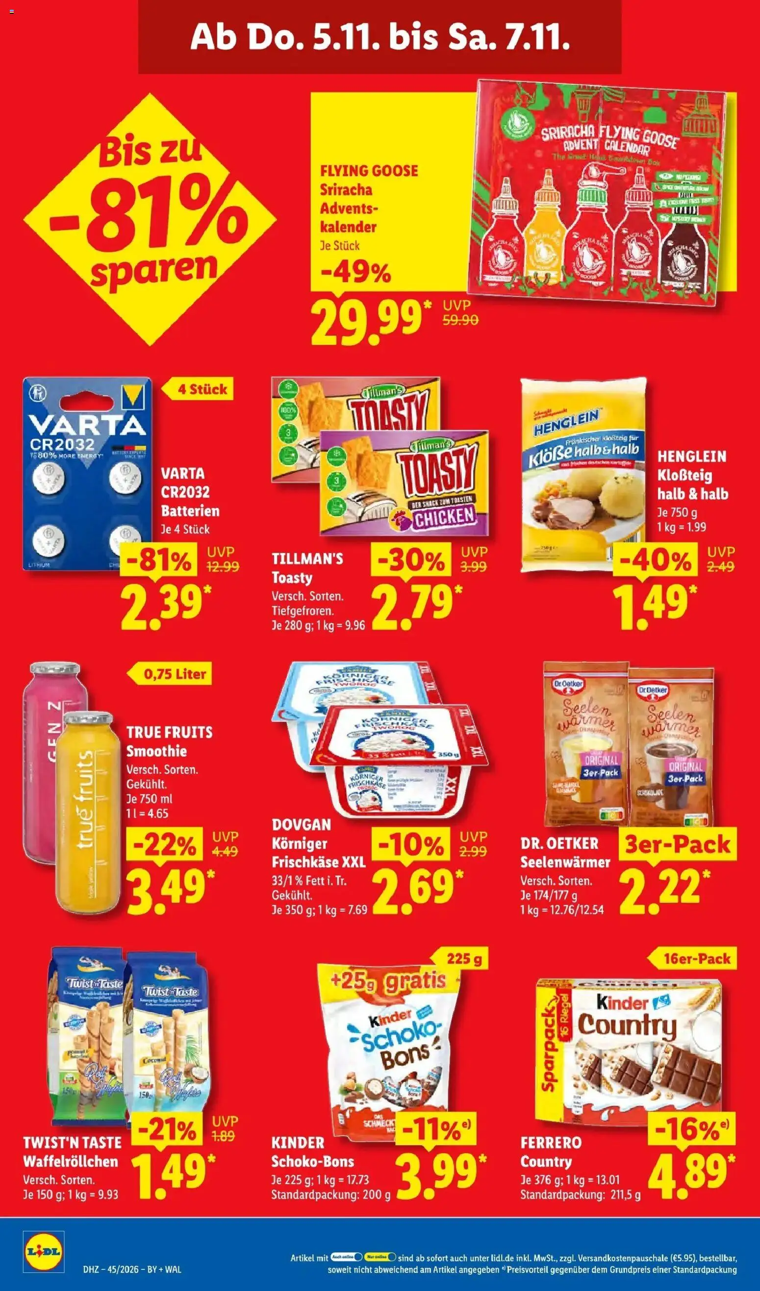 Vorschau von dem Prospekt des Geschäftes Lidl, gültig ab dem 02.11.2026 - Batterien, Energy, Frischkase