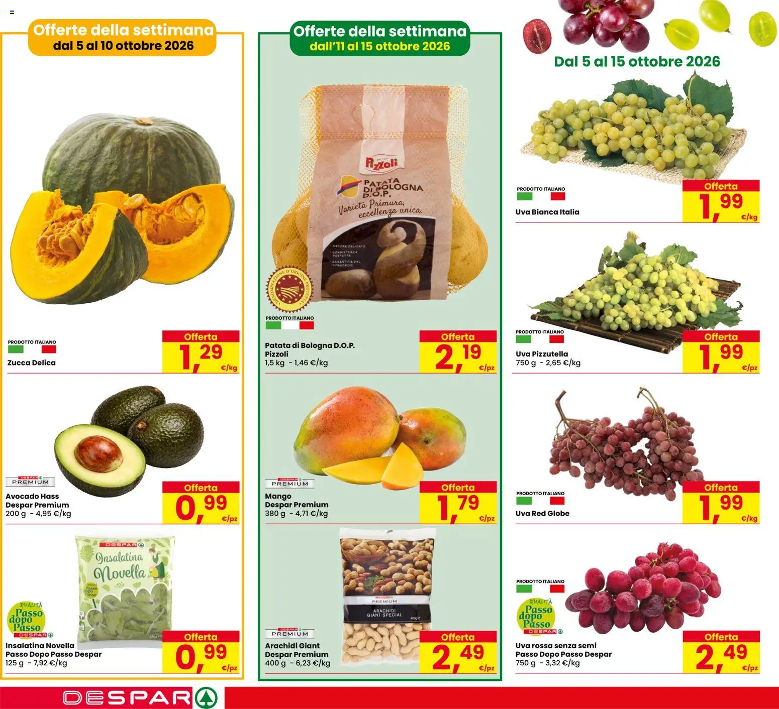 Anteprima dell'opuscolo Despar volantino Castel Bolognese dal negozio Despar valido da 06/10/2026 - Mango, Avocado, Zucca, Arachidi, Uva