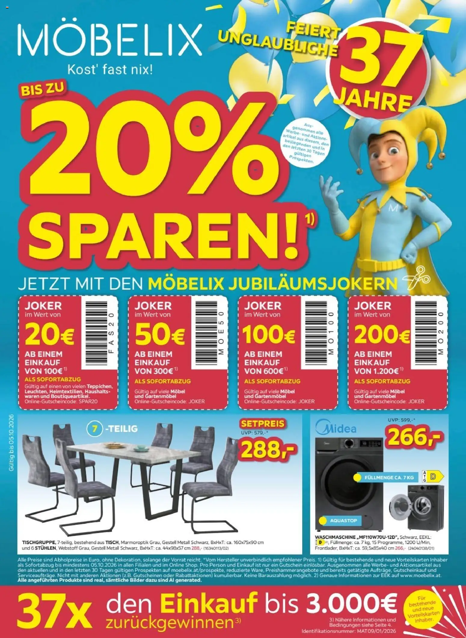 Vorschau der Angebote: Möbelix Möbelix Prospekt gültig ab 05.10.2026 - Waschmaschine, Gartenmöbel